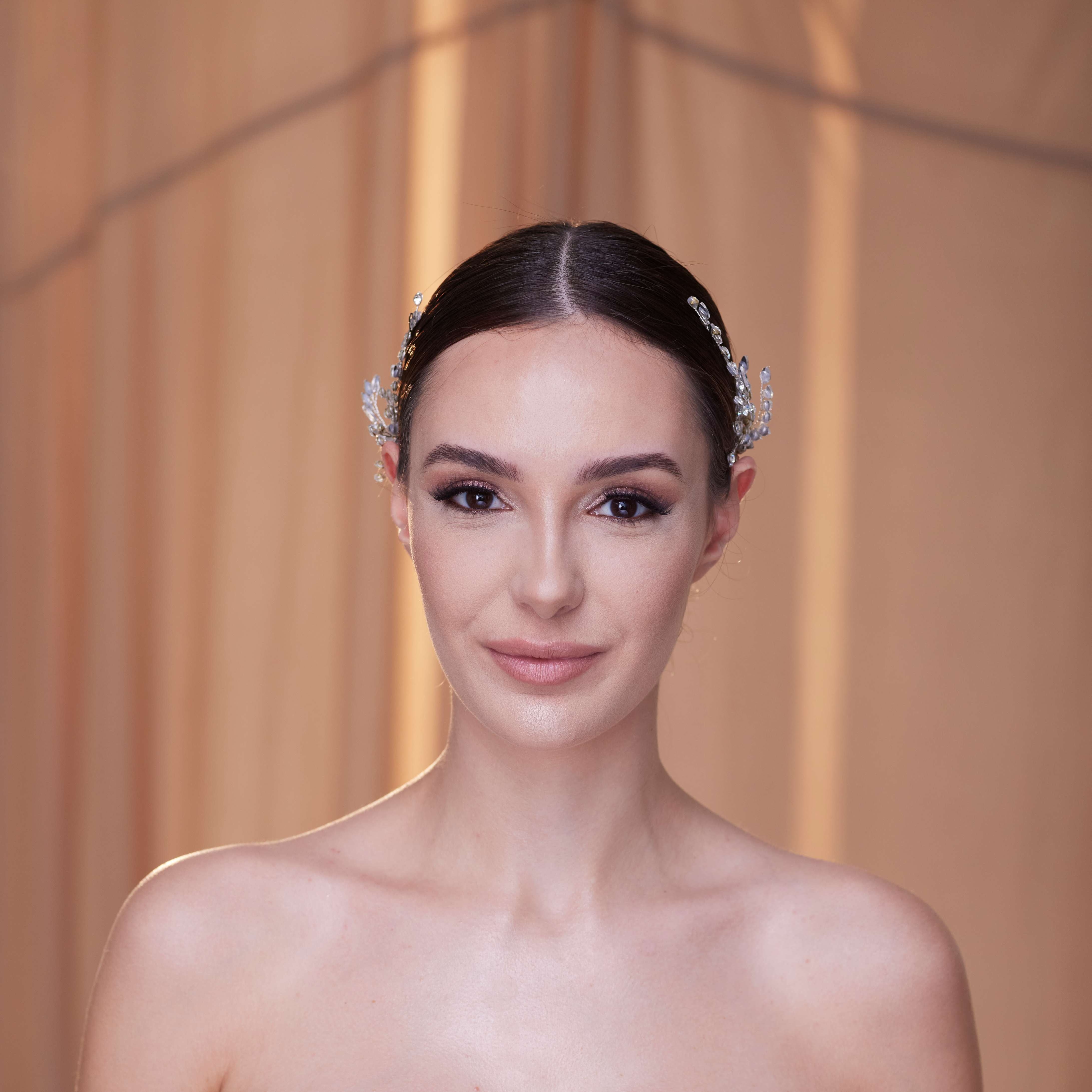 Two-Piece Crystal Beaded Headpiece