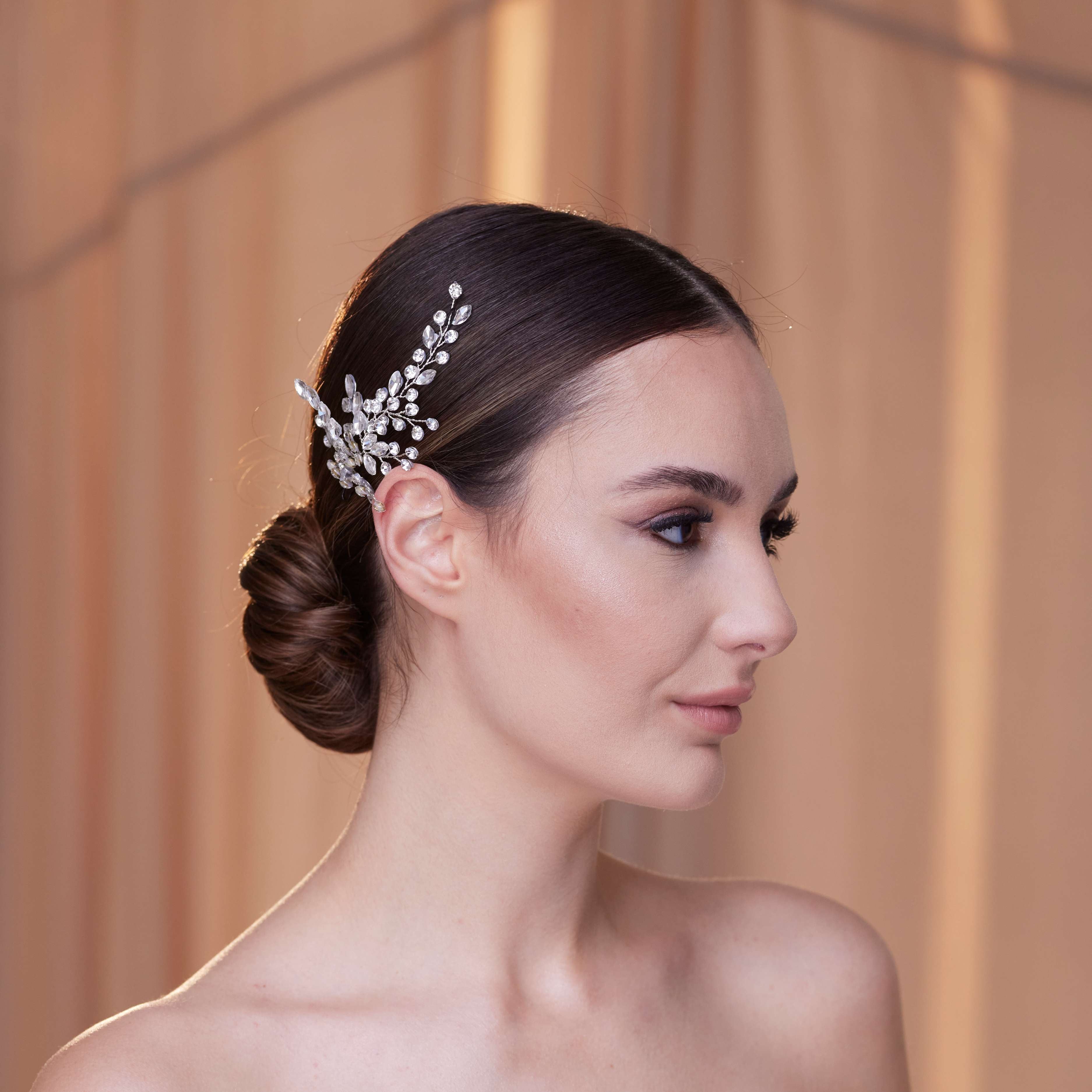 Two-Piece Crystal Beaded Headpiece