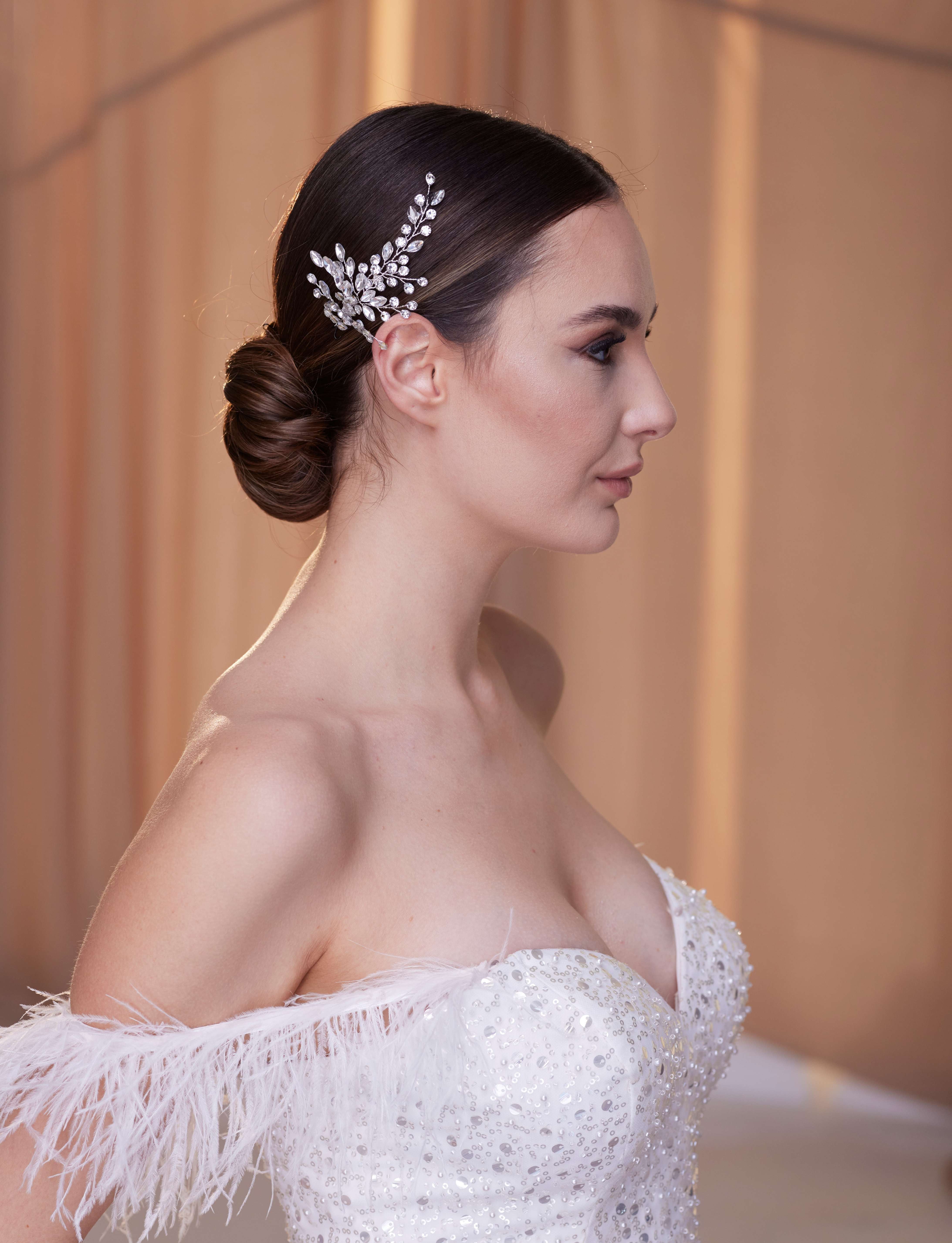 Two-Piece Crystal Beaded Headpiece