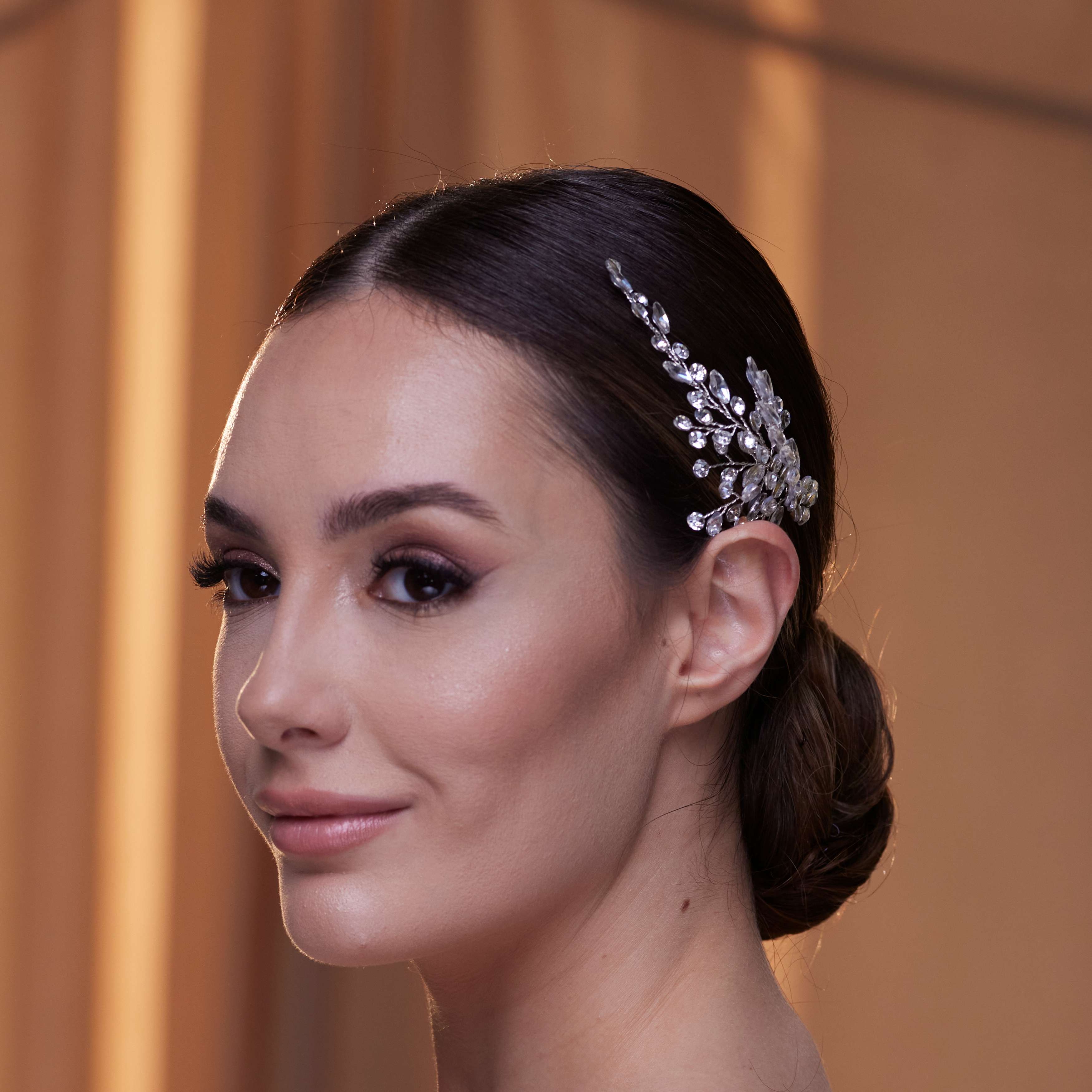Two-Piece Crystal Beaded Headpiece