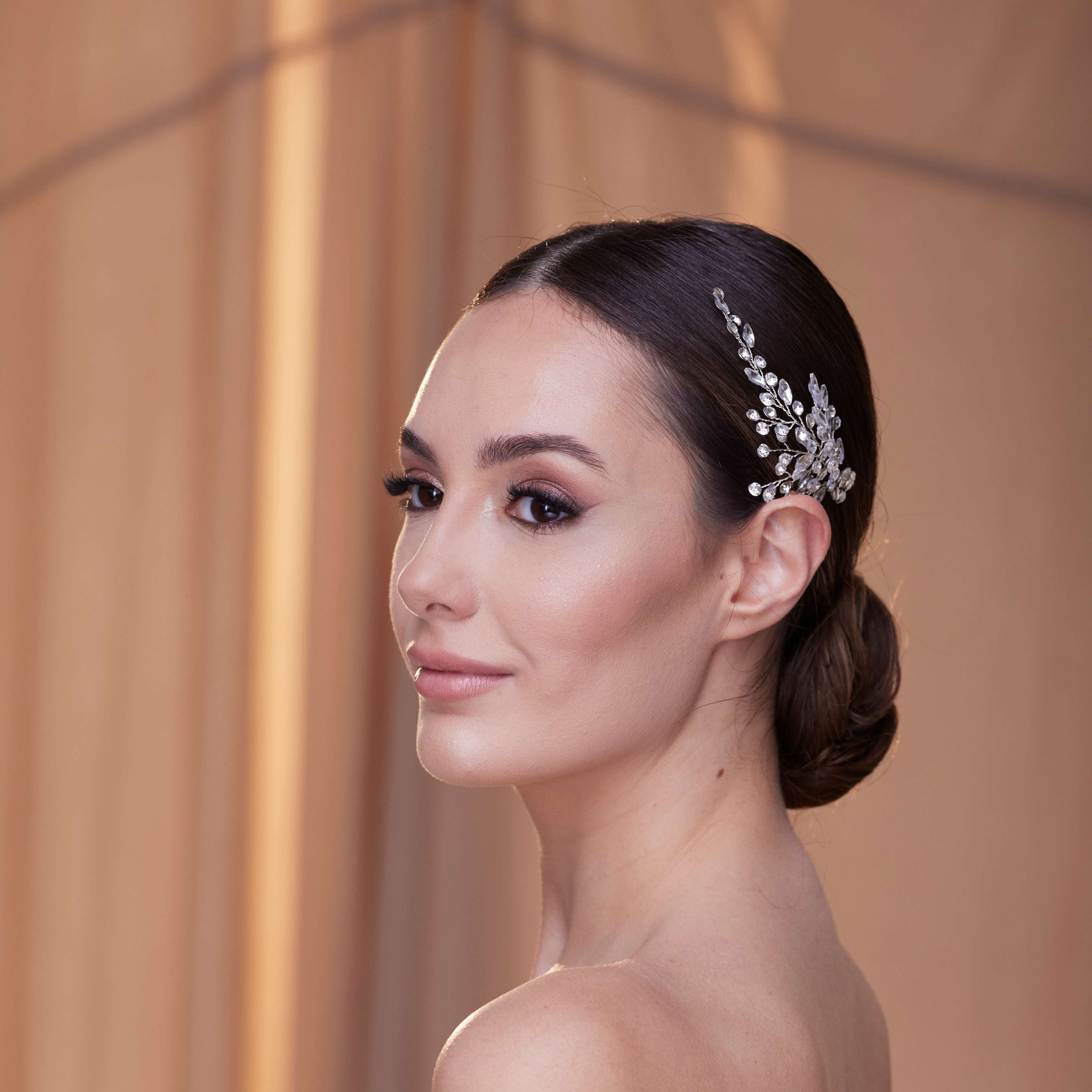 Two-Piece Crystal Beaded Headpiece