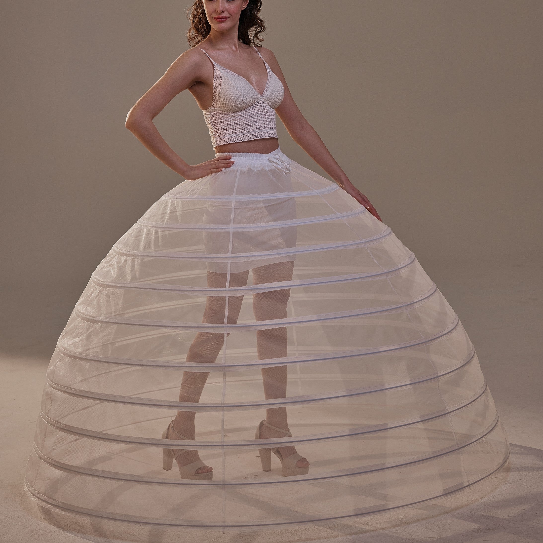 Crinoline Petticoat Skirt ,Hoop Skirt for Ball Gown,  Wedding & Quinceañera Underskirt