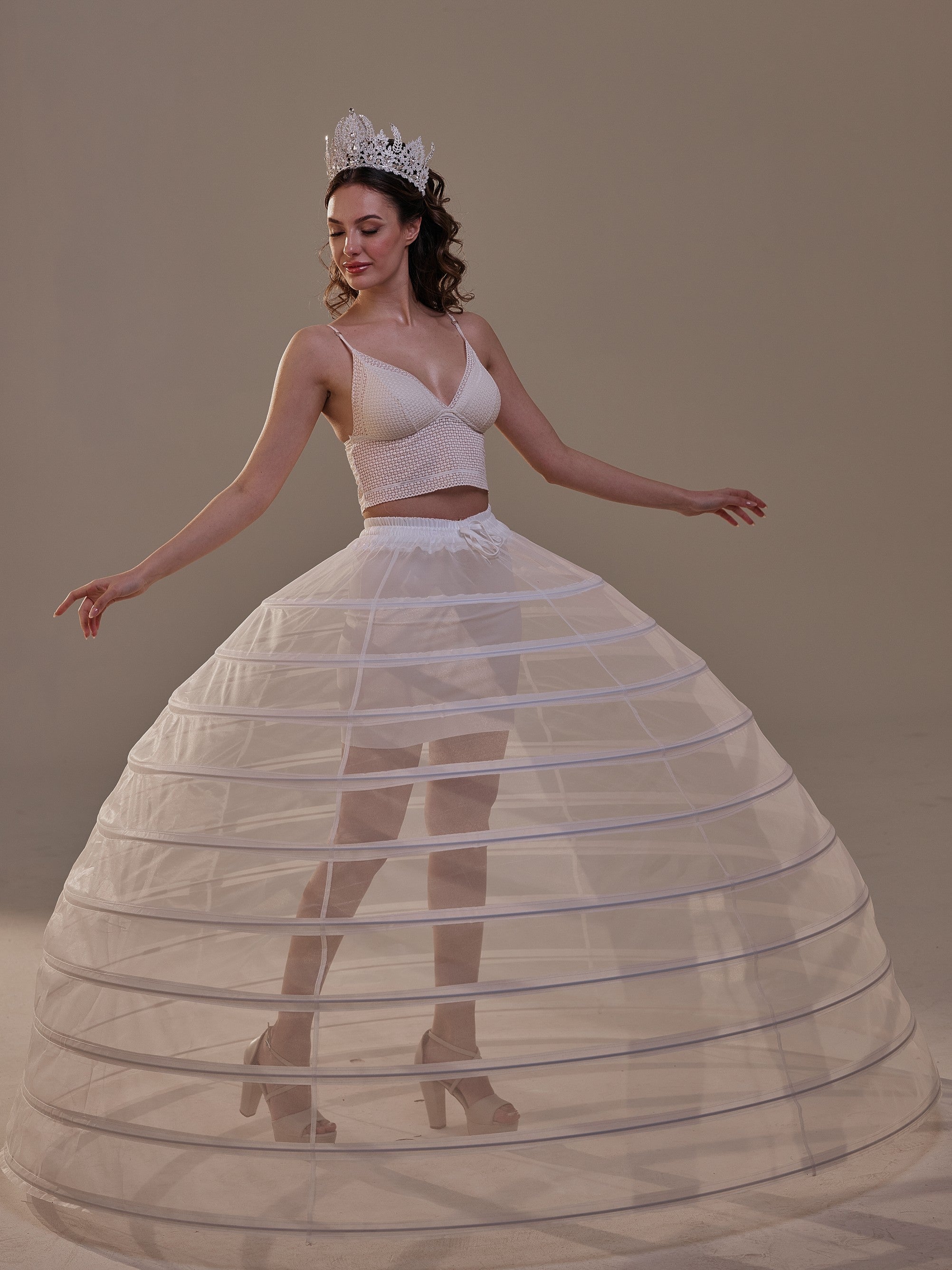 Crinoline Petticoat Skirt ,Hoop Skirt for Ball Gown,  Wedding & Quinceañera Underskirt