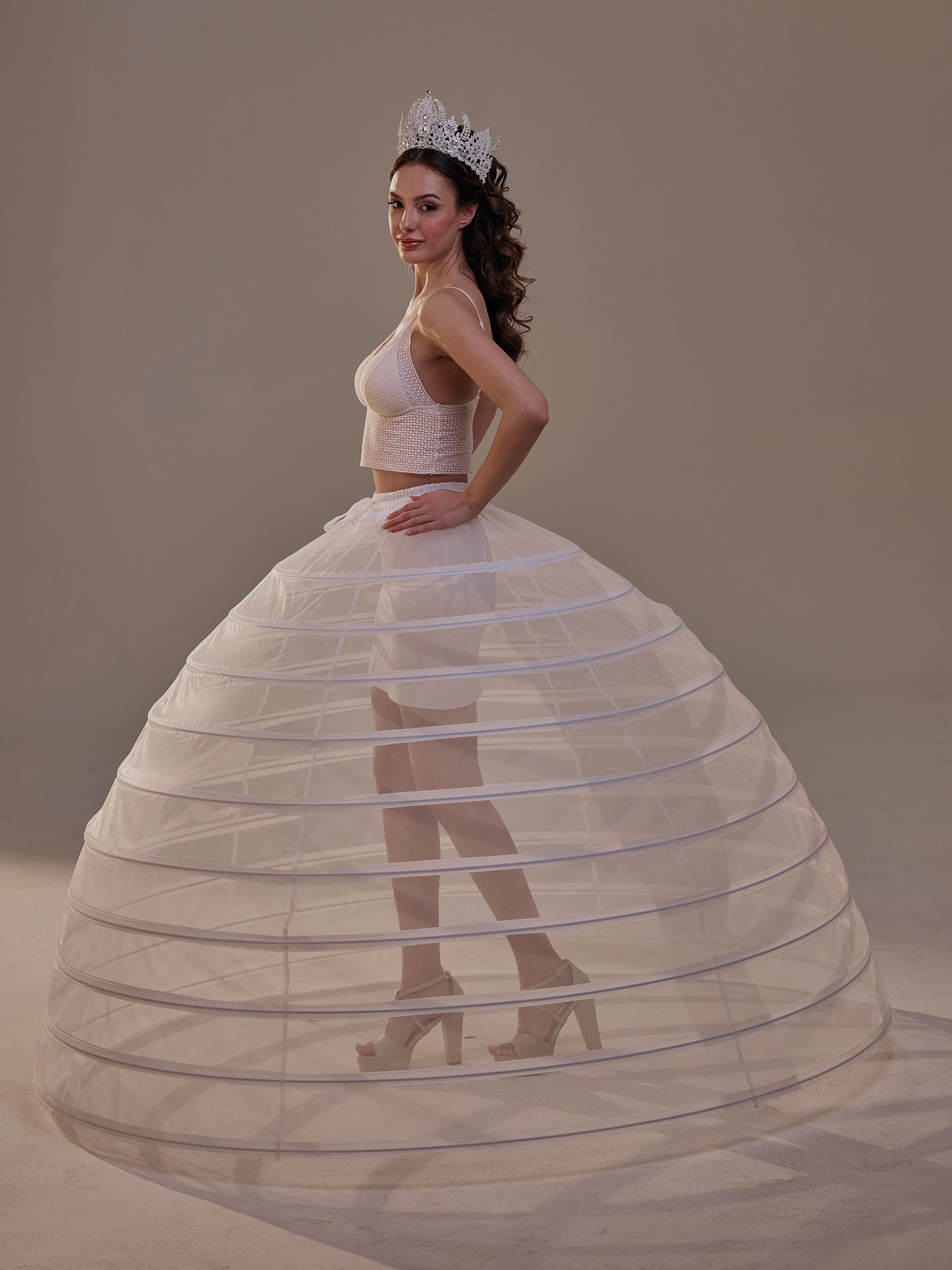 Crinoline Petticoat Skirt ,Hoop Skirt for Ball Gown,  Wedding & Quinceañera Underskirt