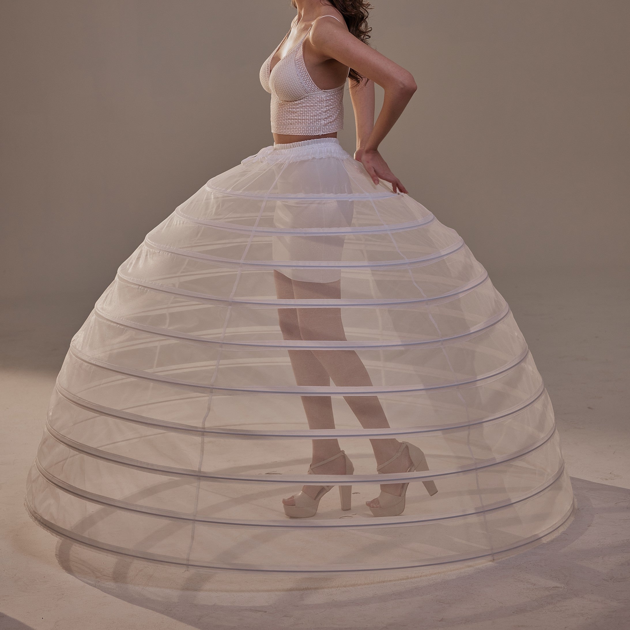 Crinoline Petticoat Skirt ,Hoop Skirt for Ball Gown,  Wedding & Quinceañera Underskirt