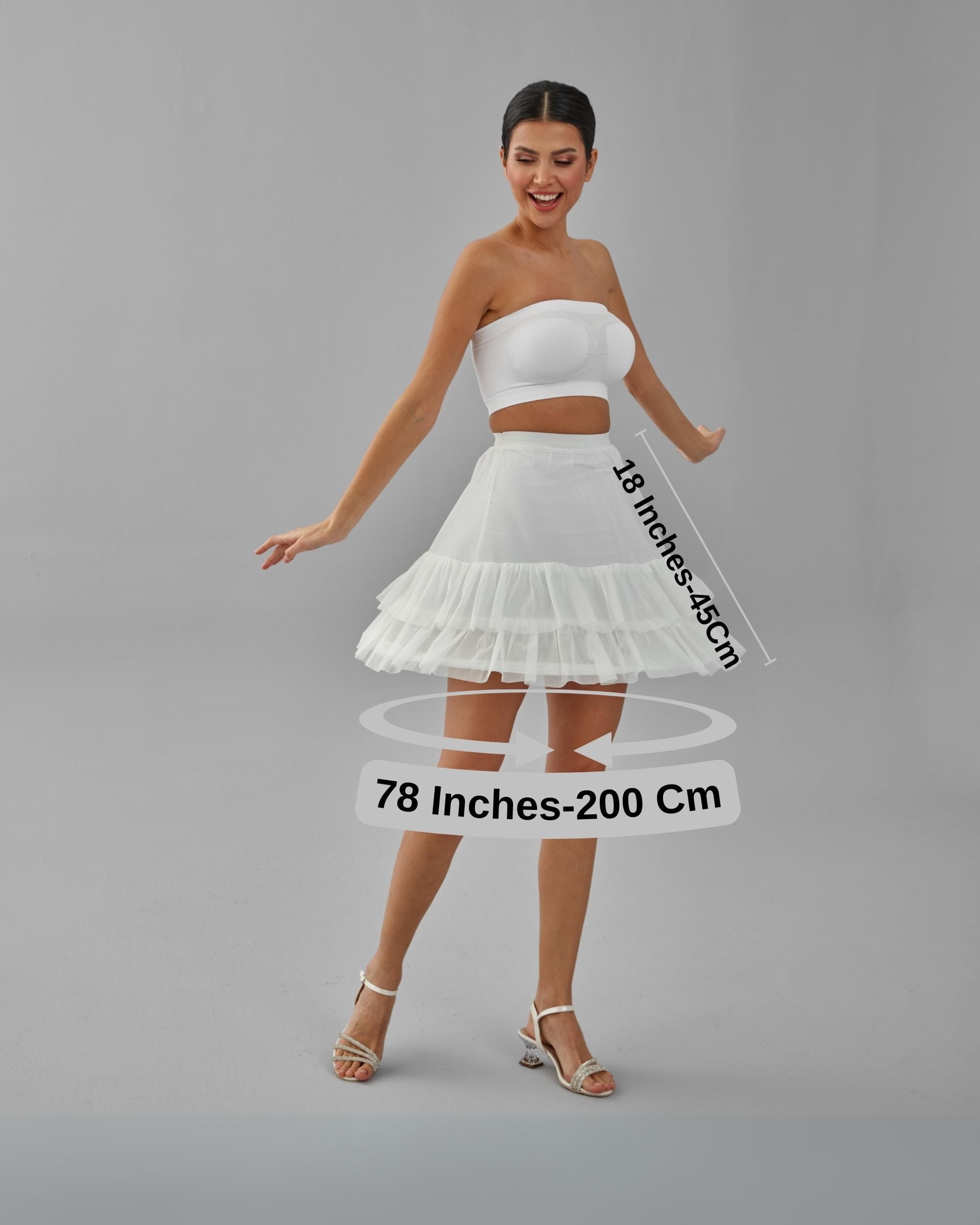 Short Hoop Skirt, Wedding Dress Underskirt, White Petticoat