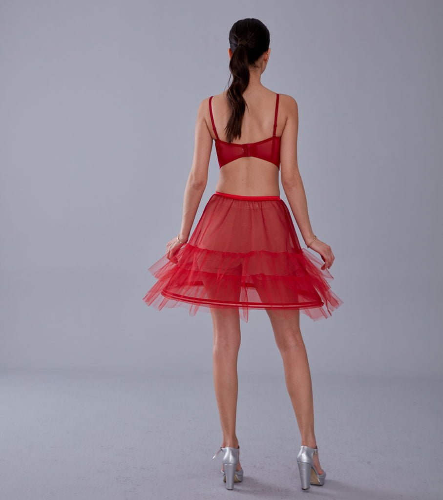 Red Short Hoop Skirt Underskirt ( Petticoat Skirt )