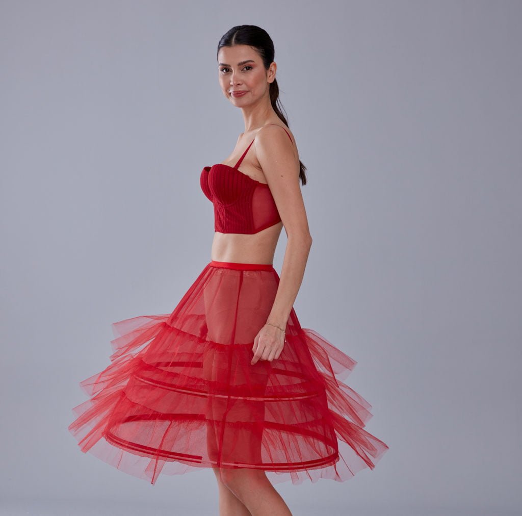 Red Petticoat Skirt Hoop Skirt – Bridal Port - Main Image