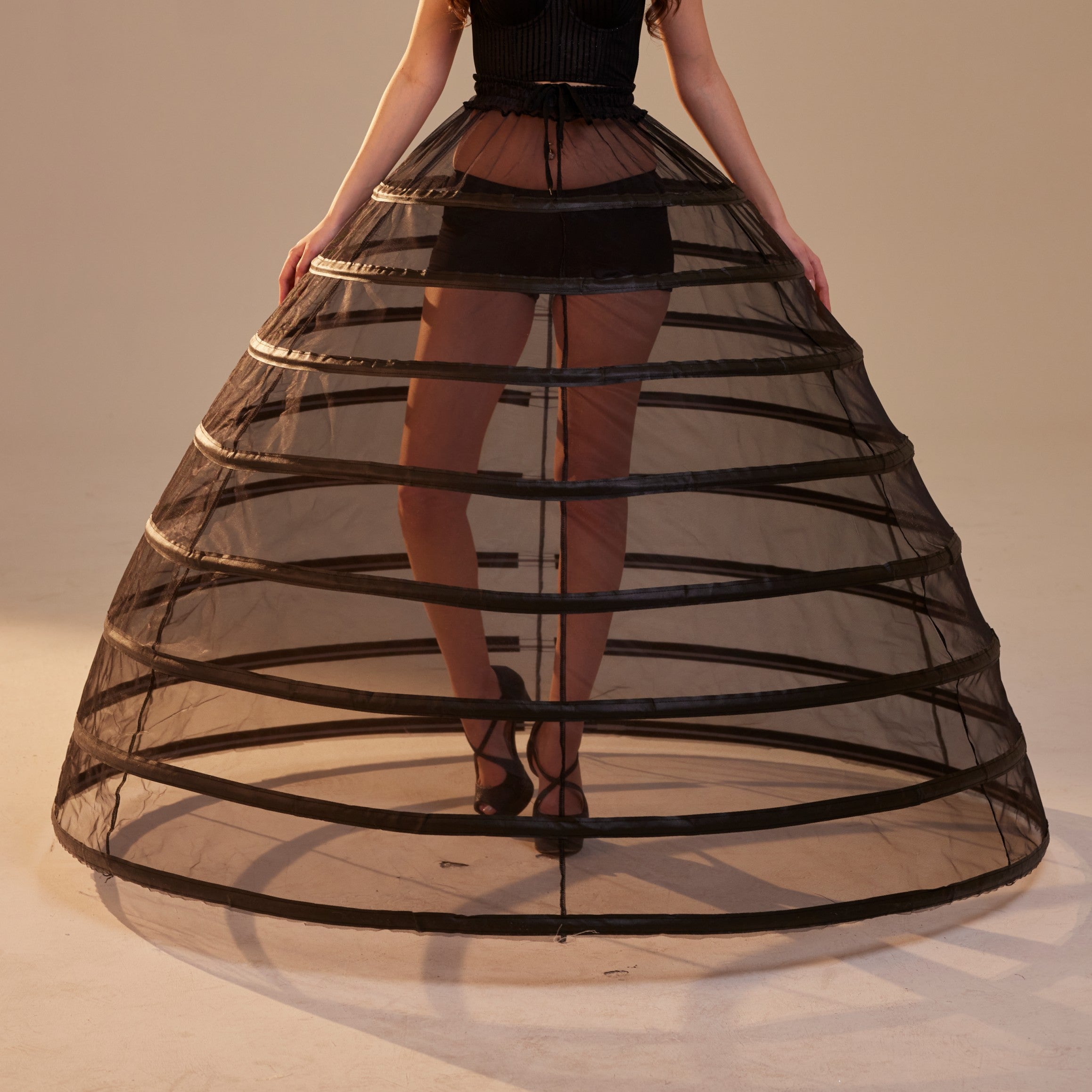 Black Hoop Skirt ,Ball Gown Crinoline, Black Petticoat Skirt