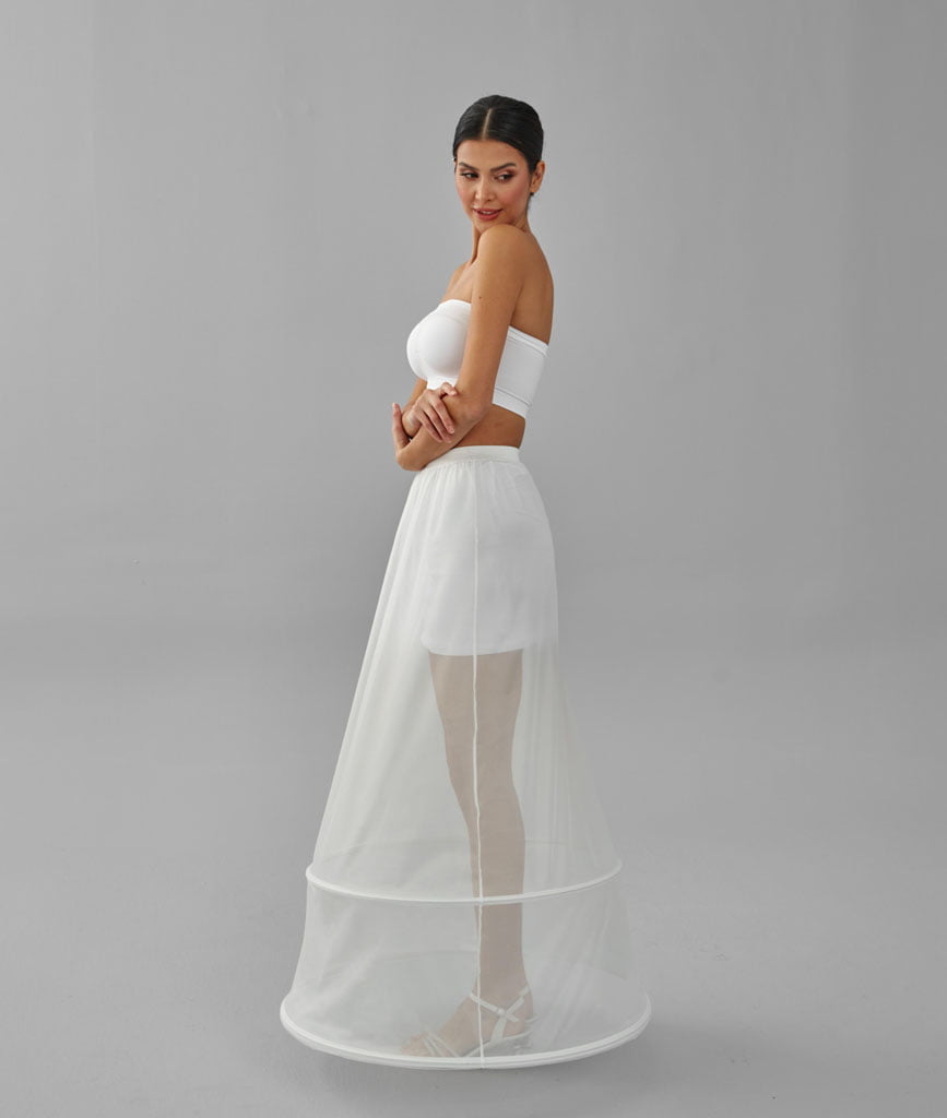 Get Two Hoop Skirt Wedding Dress Underskirt, White Petticoat Get Two Hoop Skirt Wedding Dress Underskirt, White Petticoat