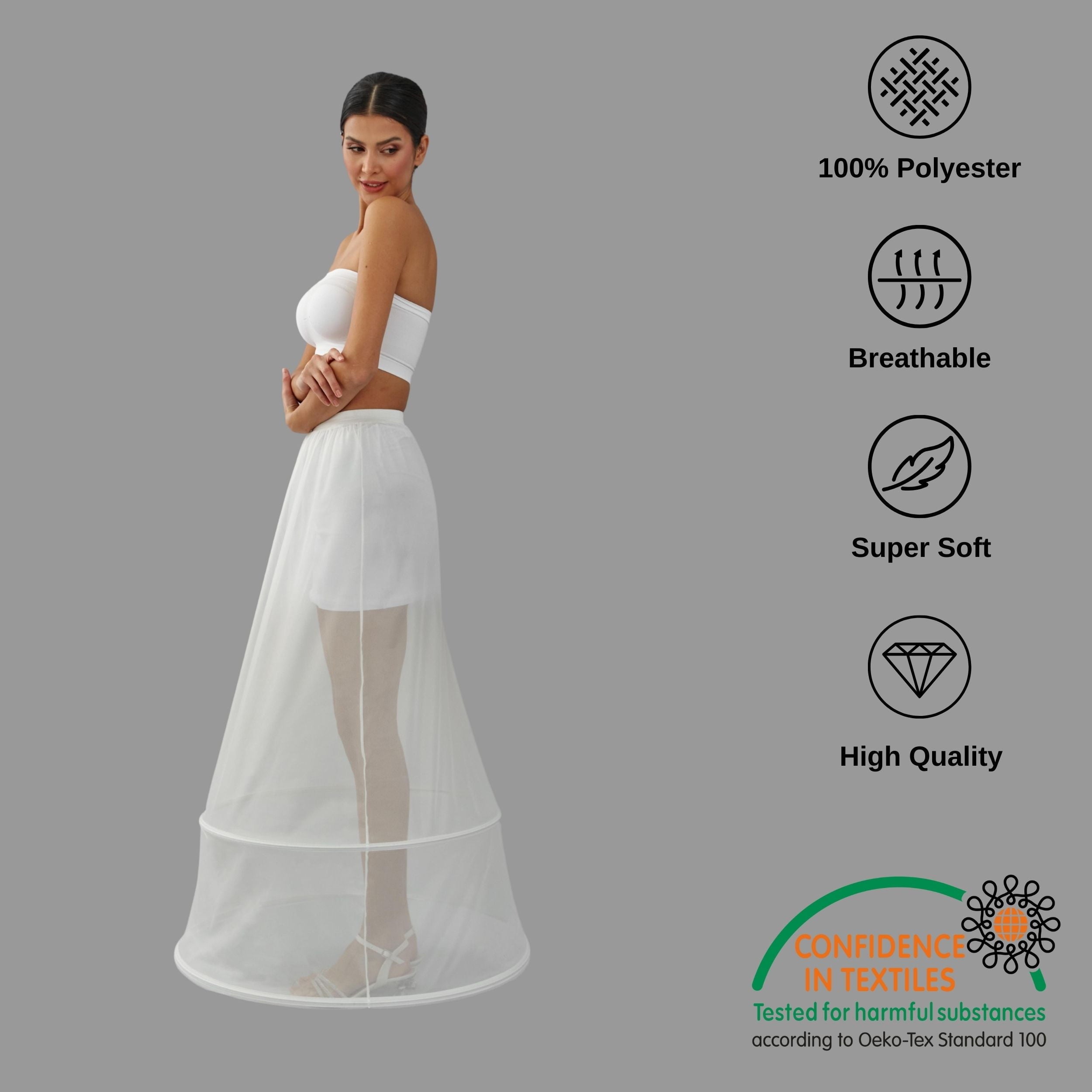 Wedding Dress Underskirt, White Petticoat