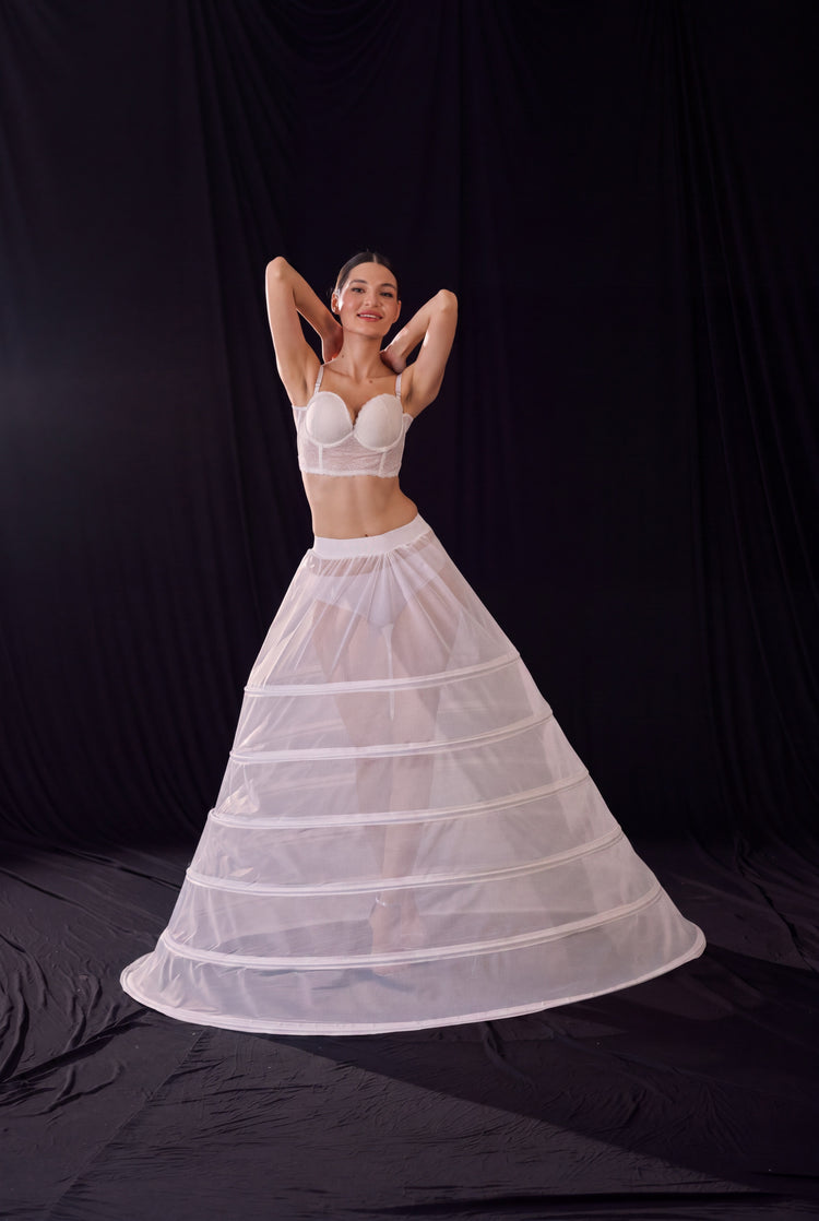 Tulle Underskirt, White Bridal Hoop Skirt Petticoat A line