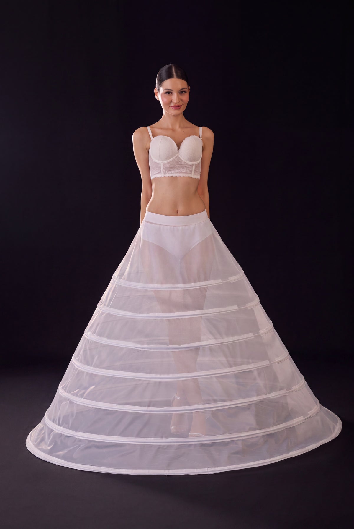 Tulle Underskirt, White Bridal Hoop Skirt Petticoat