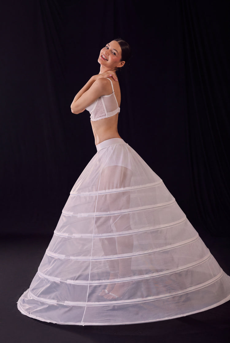 Tulle Underskirt, White Bridal Hoop Skirt Petticoat