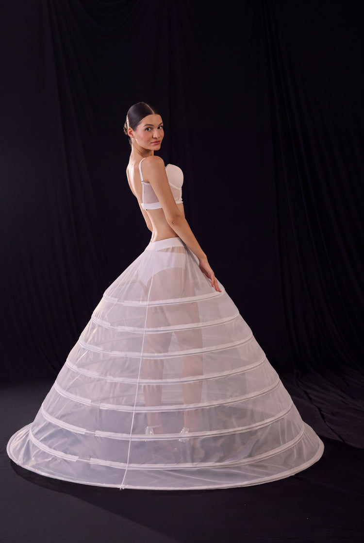Tulle Underskirt, White Bridal Hoop Skirt Petticoat
