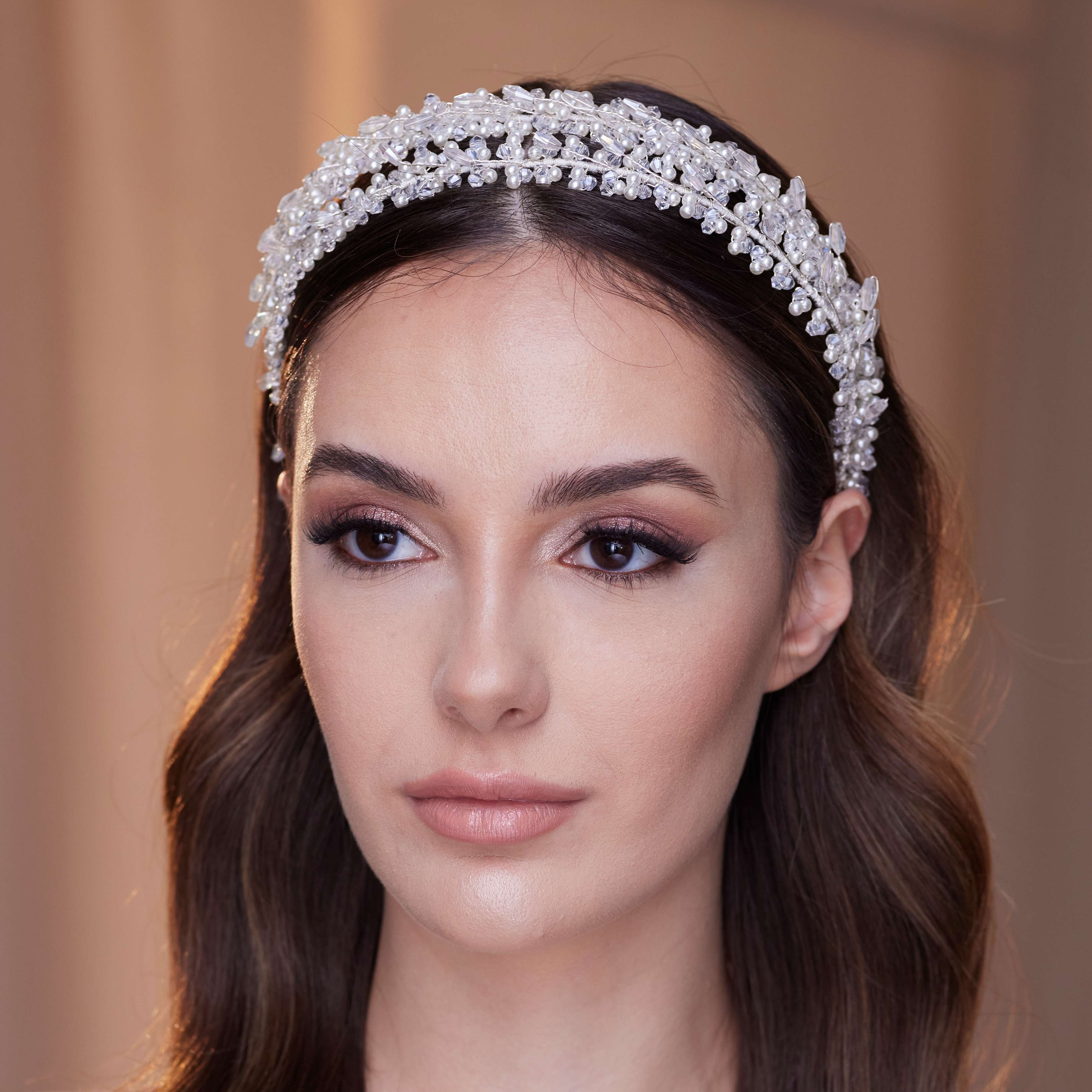 Elegant Crystal Beads and Pearls Hairband