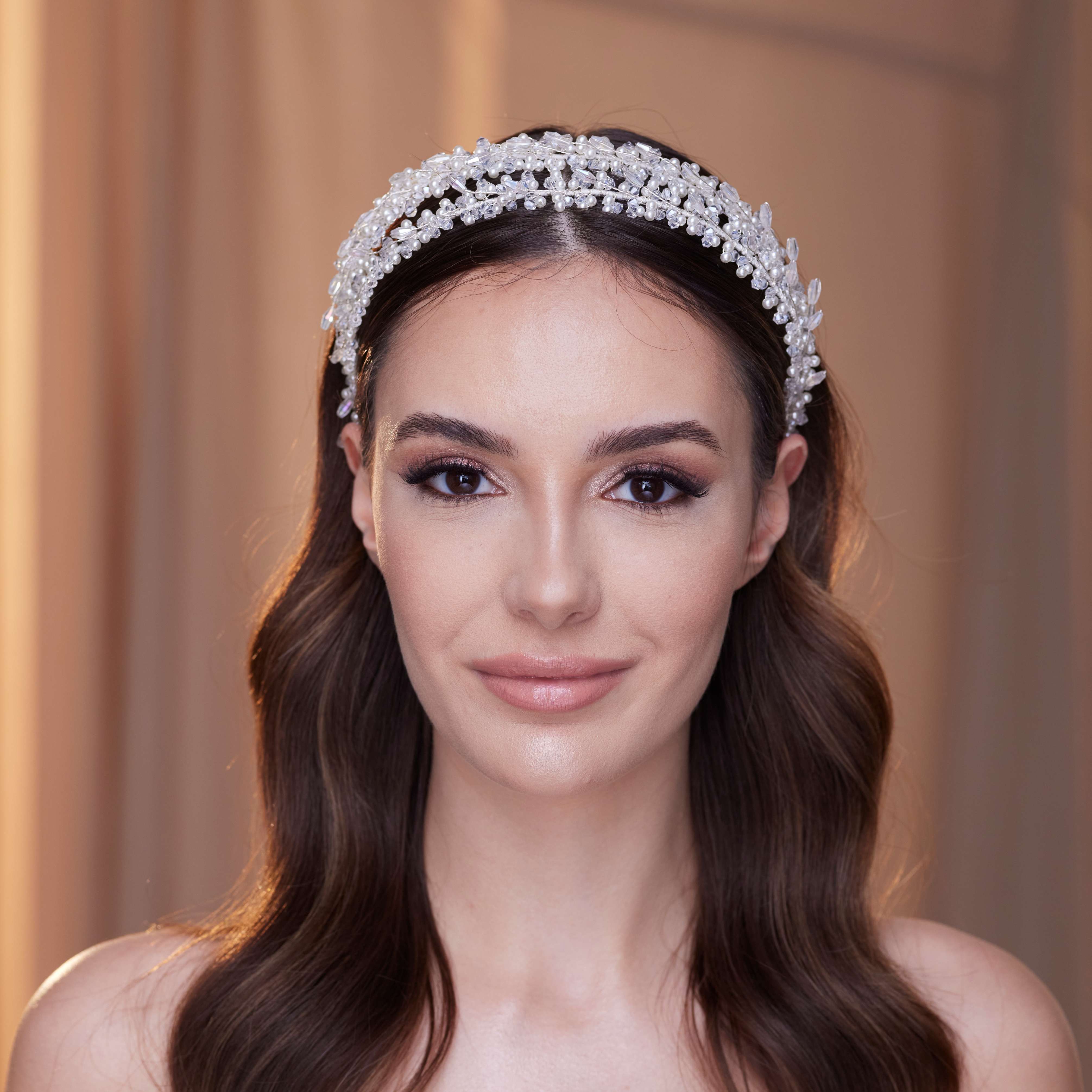 Elegant Crystal Beads and Pearls Hairband