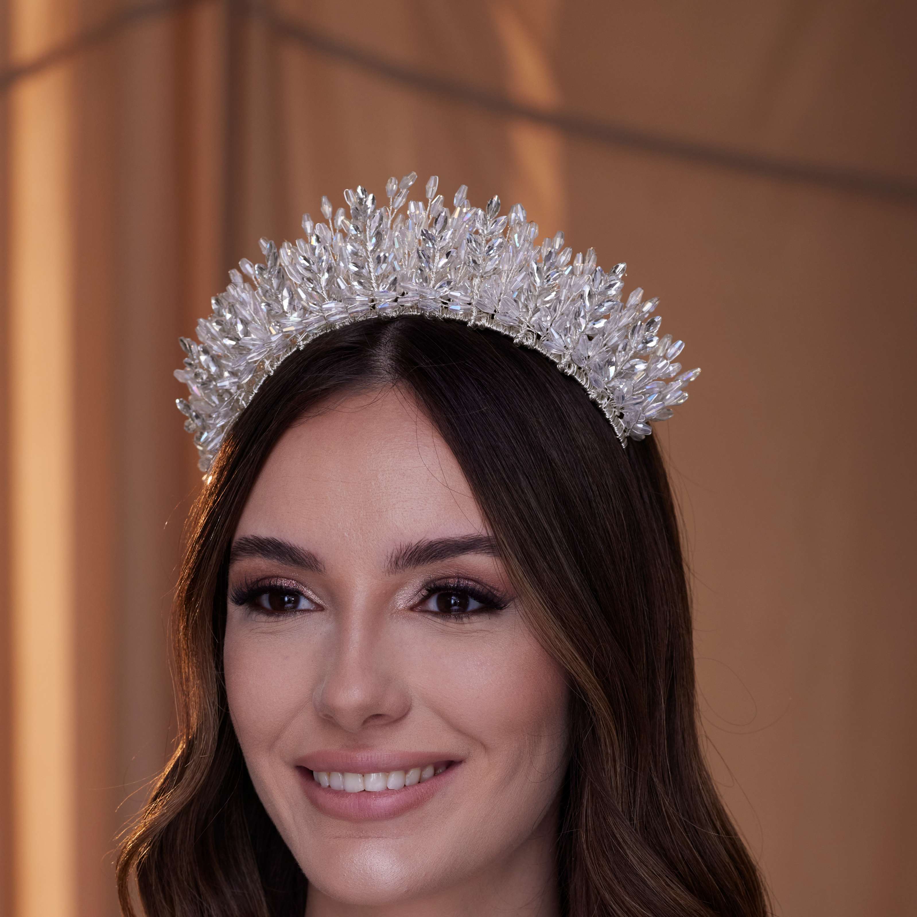 Elegant Crystal Bead and Rhinestone Wedding Tiara