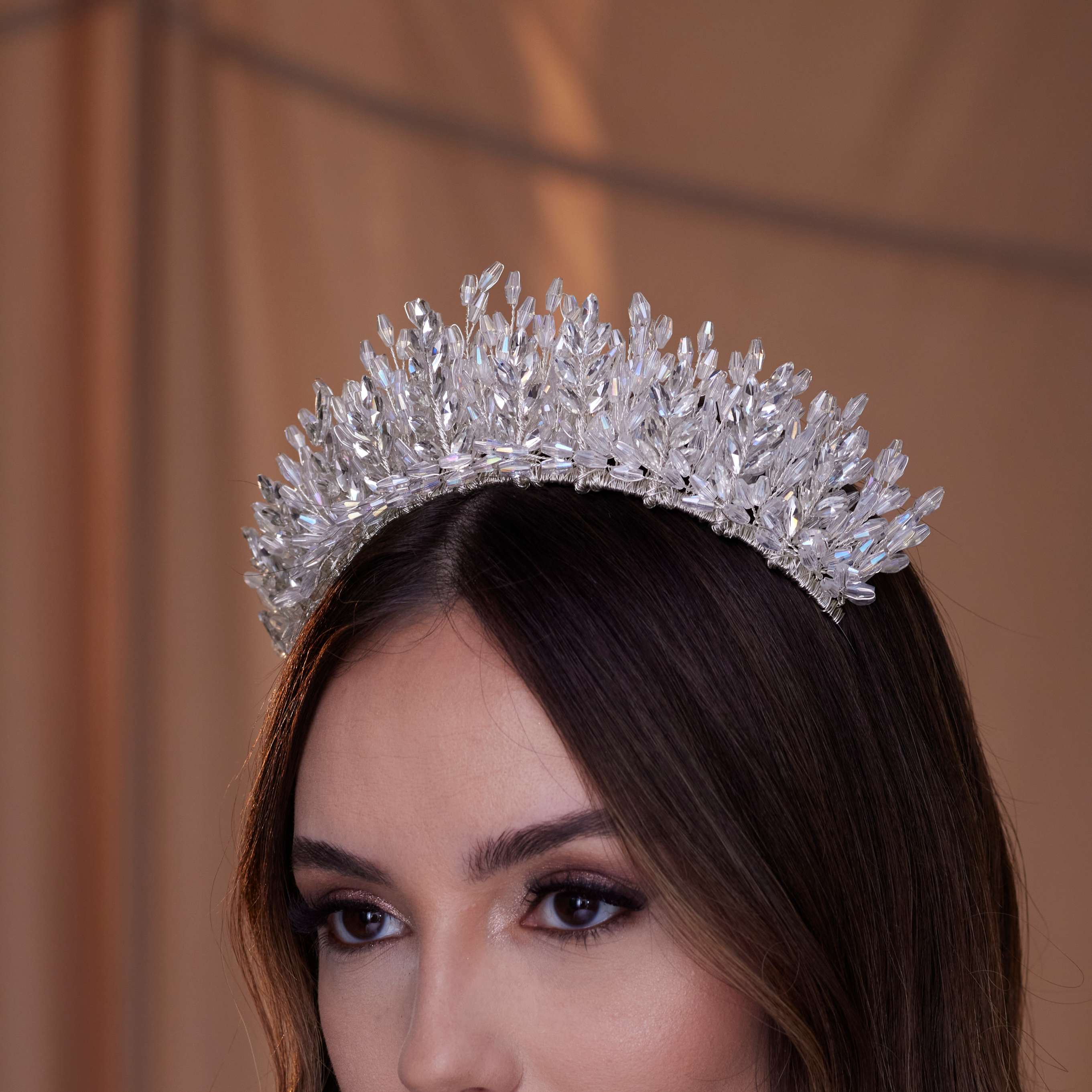 Elegant Crystal Bead and Rhinestone Wedding Tiara