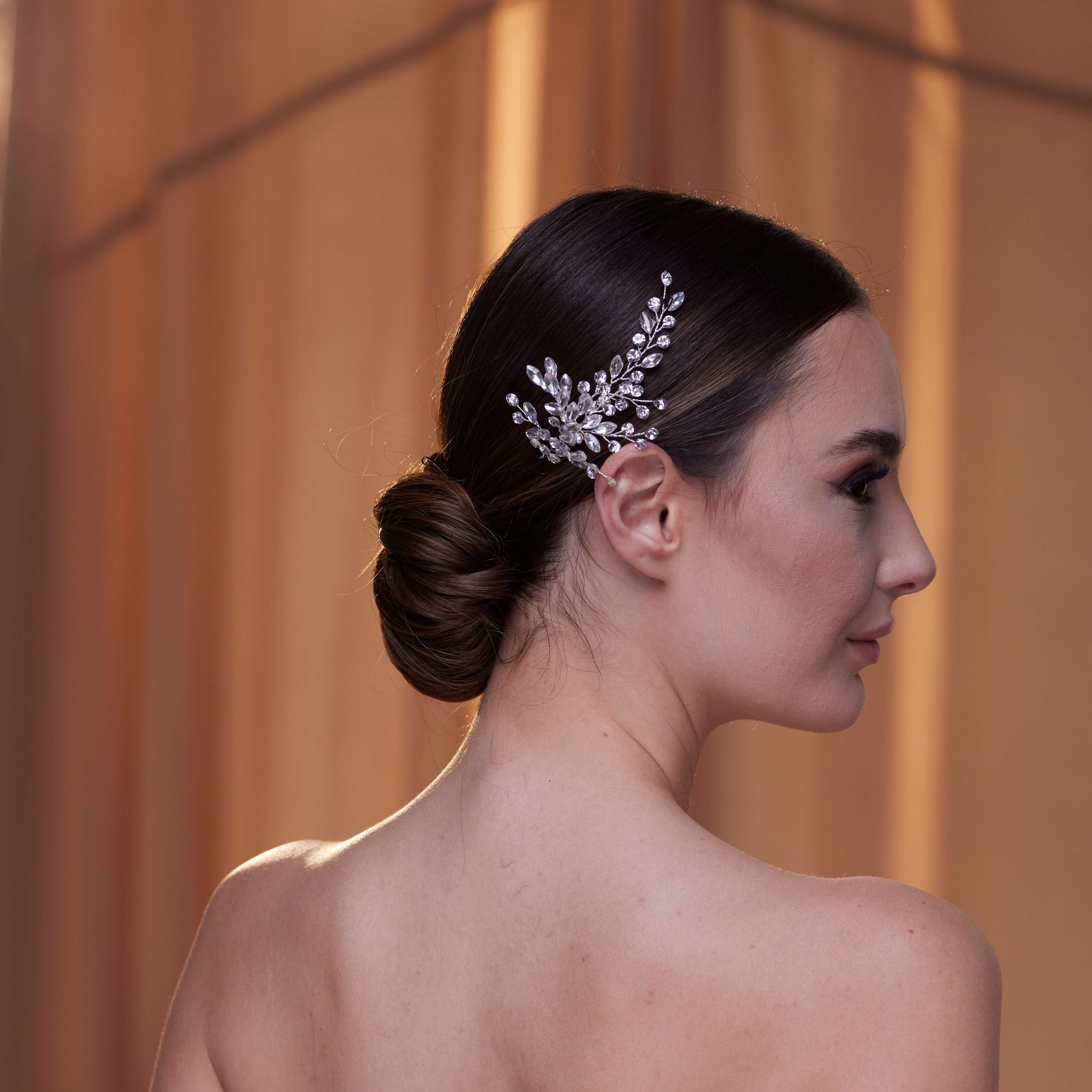 Two-Piece Crystal Beaded Headpiece