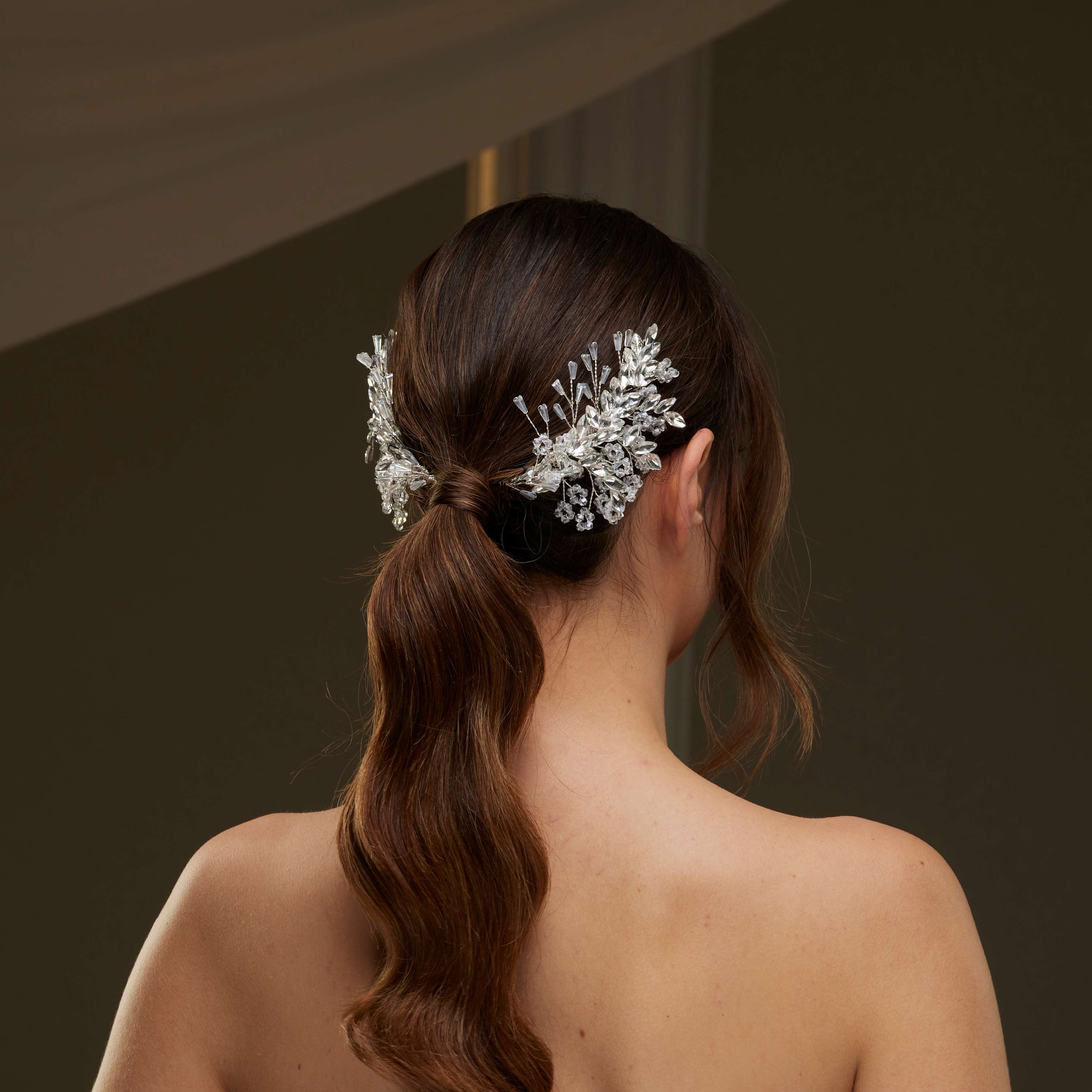 Crystal Bead Two-Piece Hair Vine