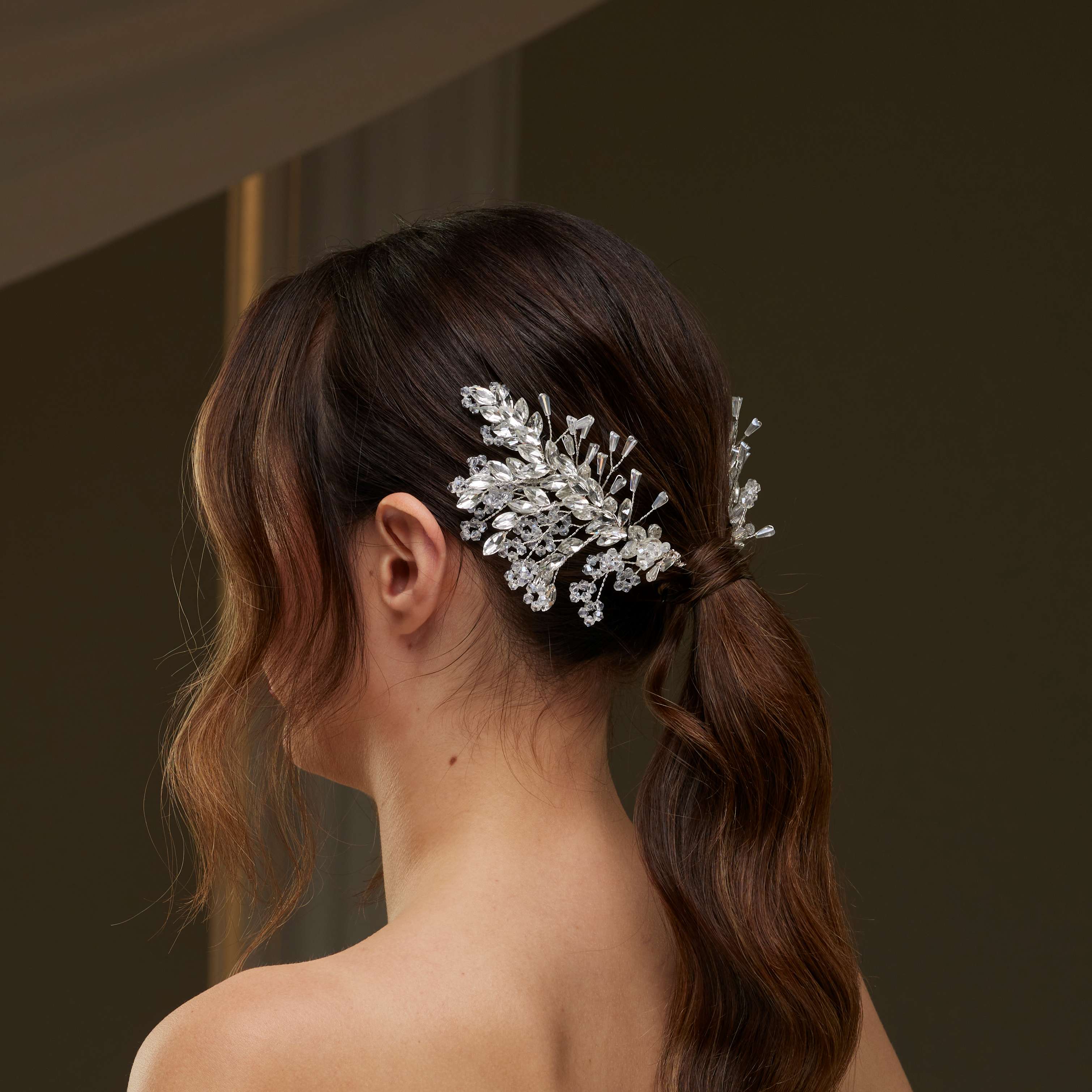 Crystal Bead Two-Piece Hair Vine