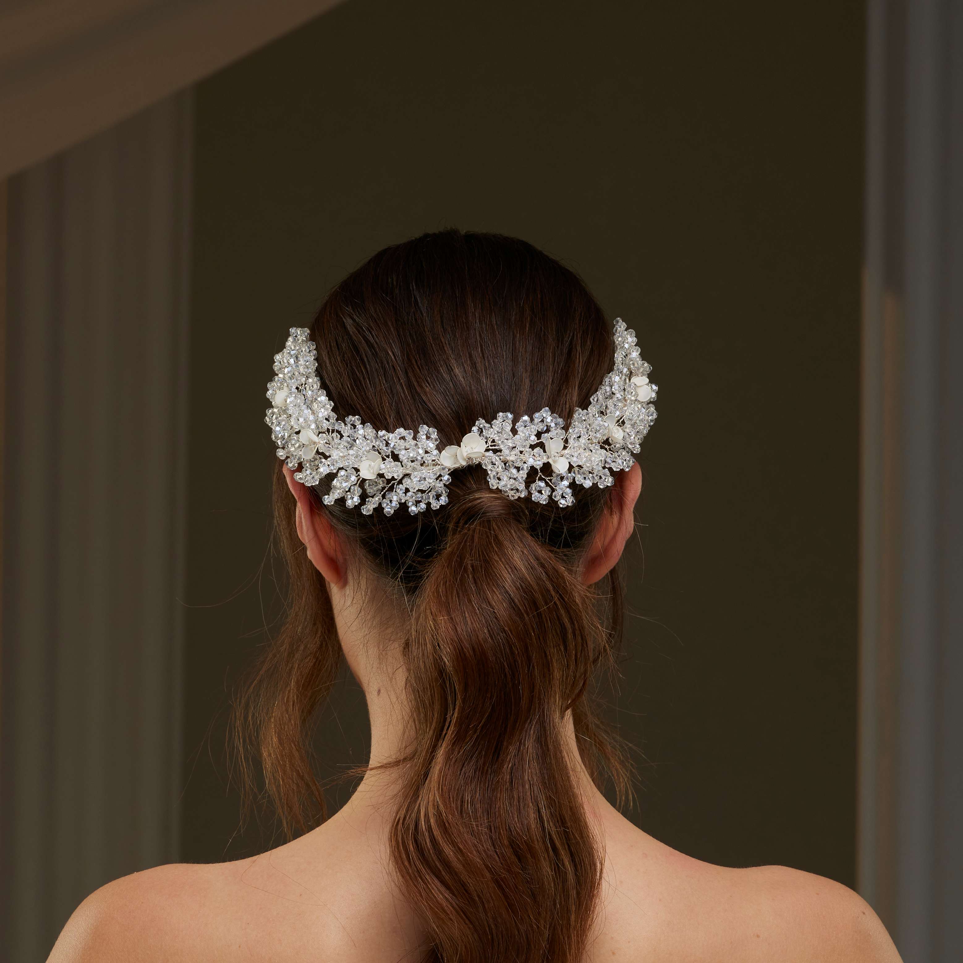 Floral Crystal Beaded Bridal Hair Vine