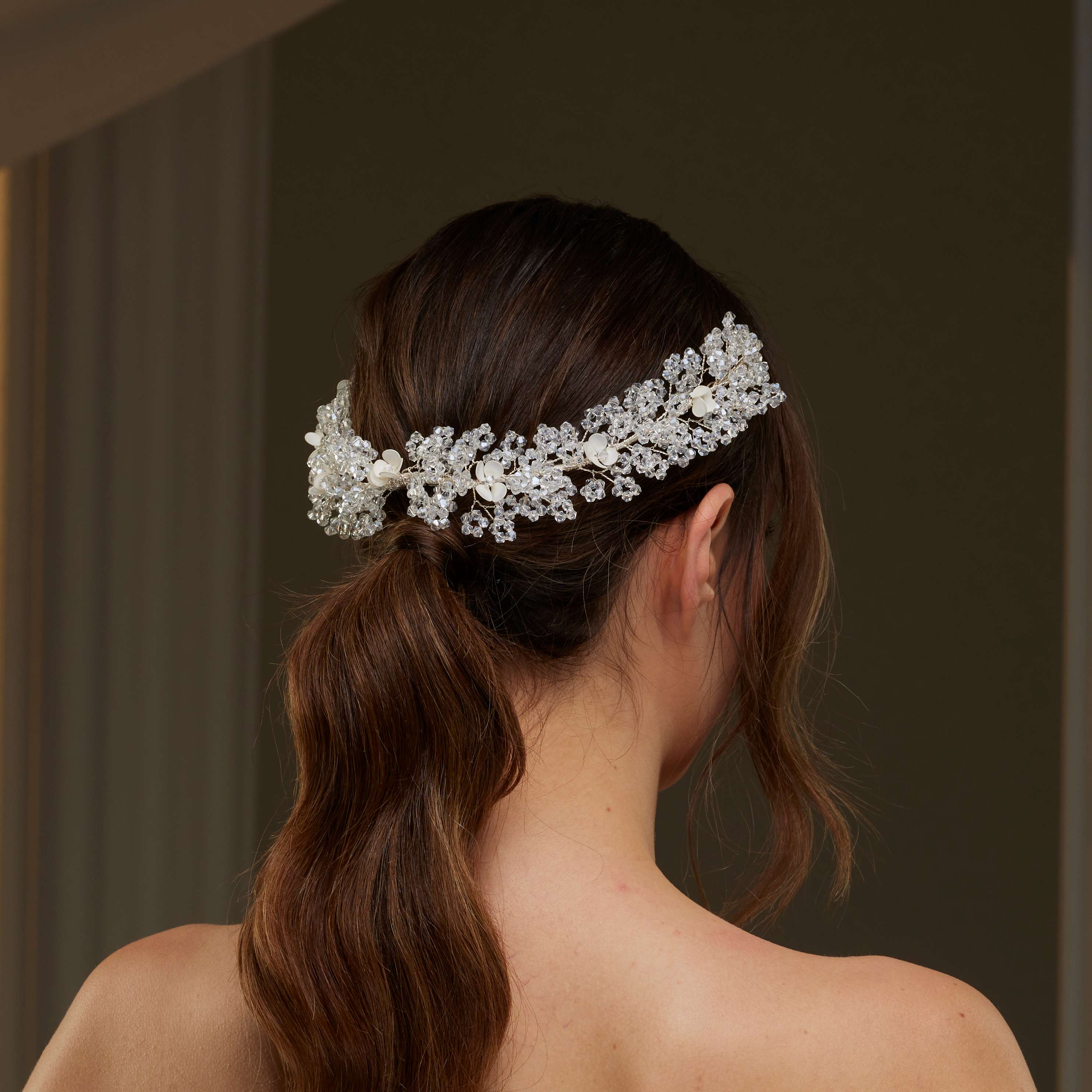 Floral Crystal Beaded Bridal Hair Vine