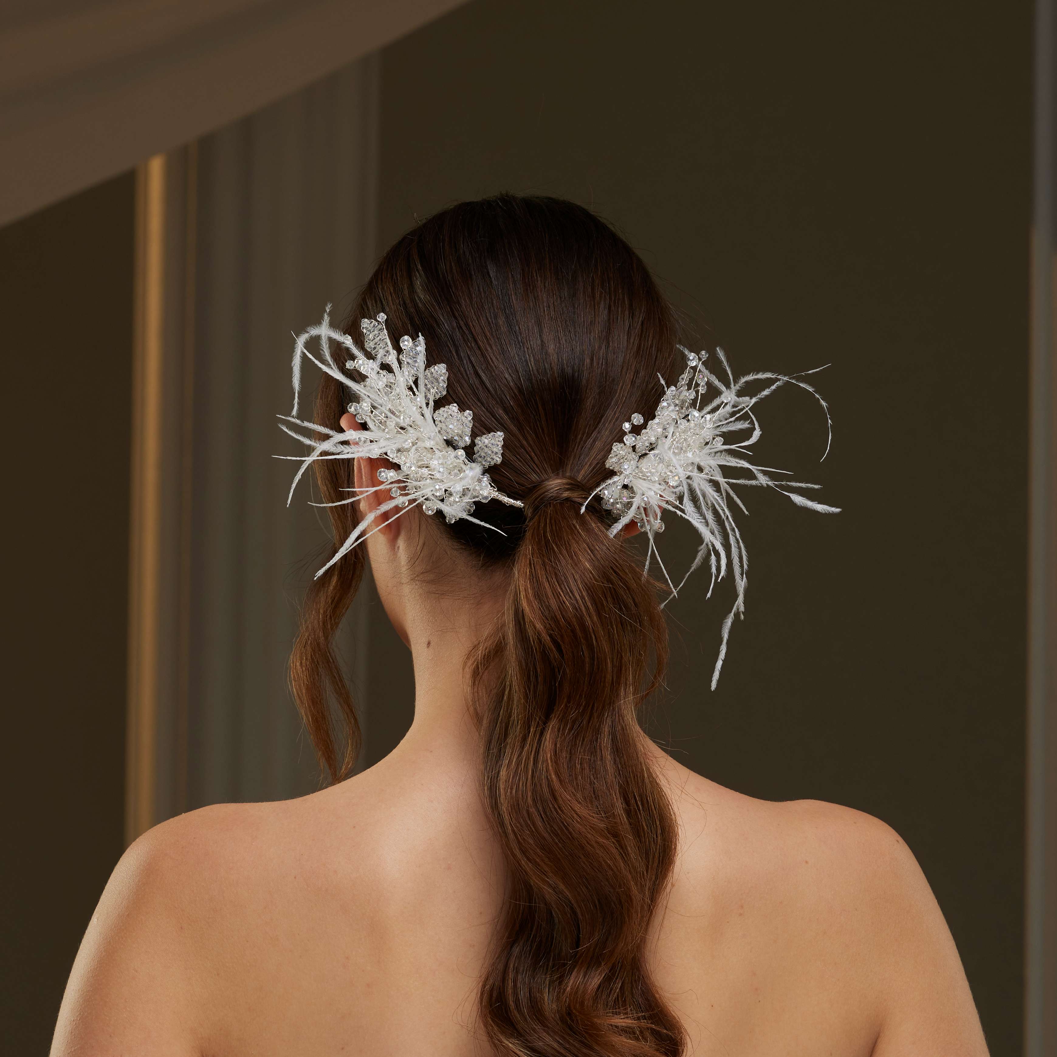 Feathered Two-Piece Hair Vine