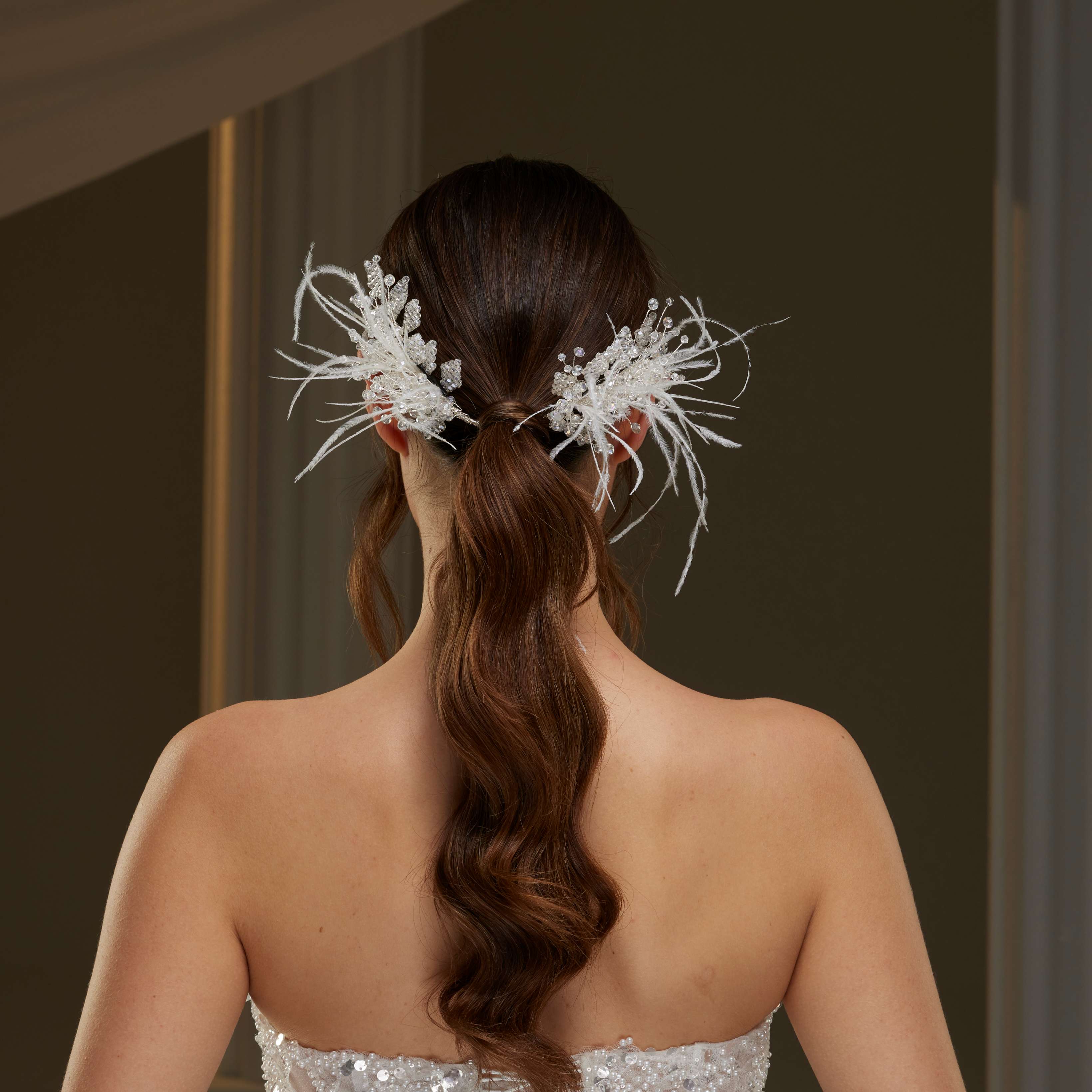 Feathered Two-Piece Hair Vine