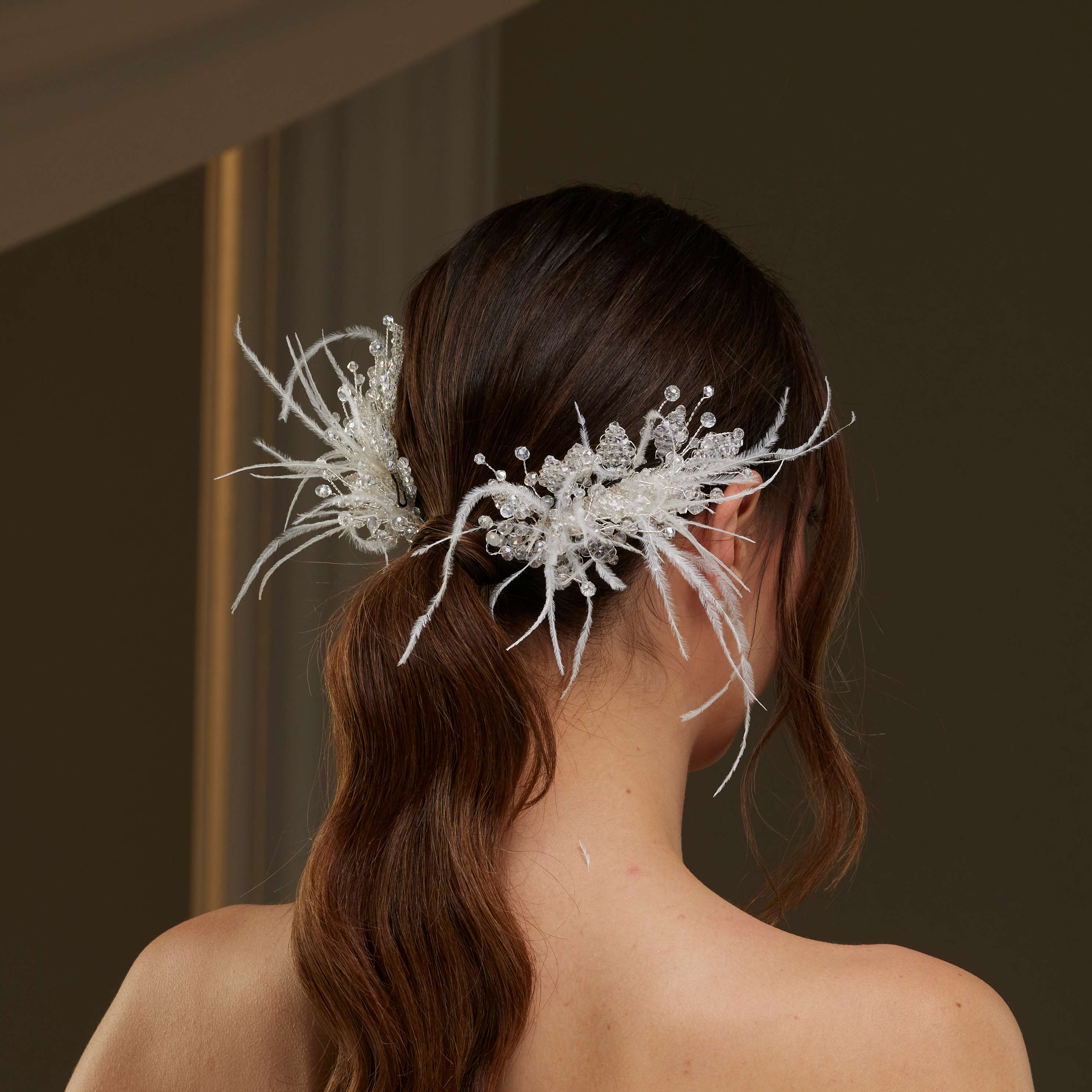 Feathered Two-Piece Hair Vine