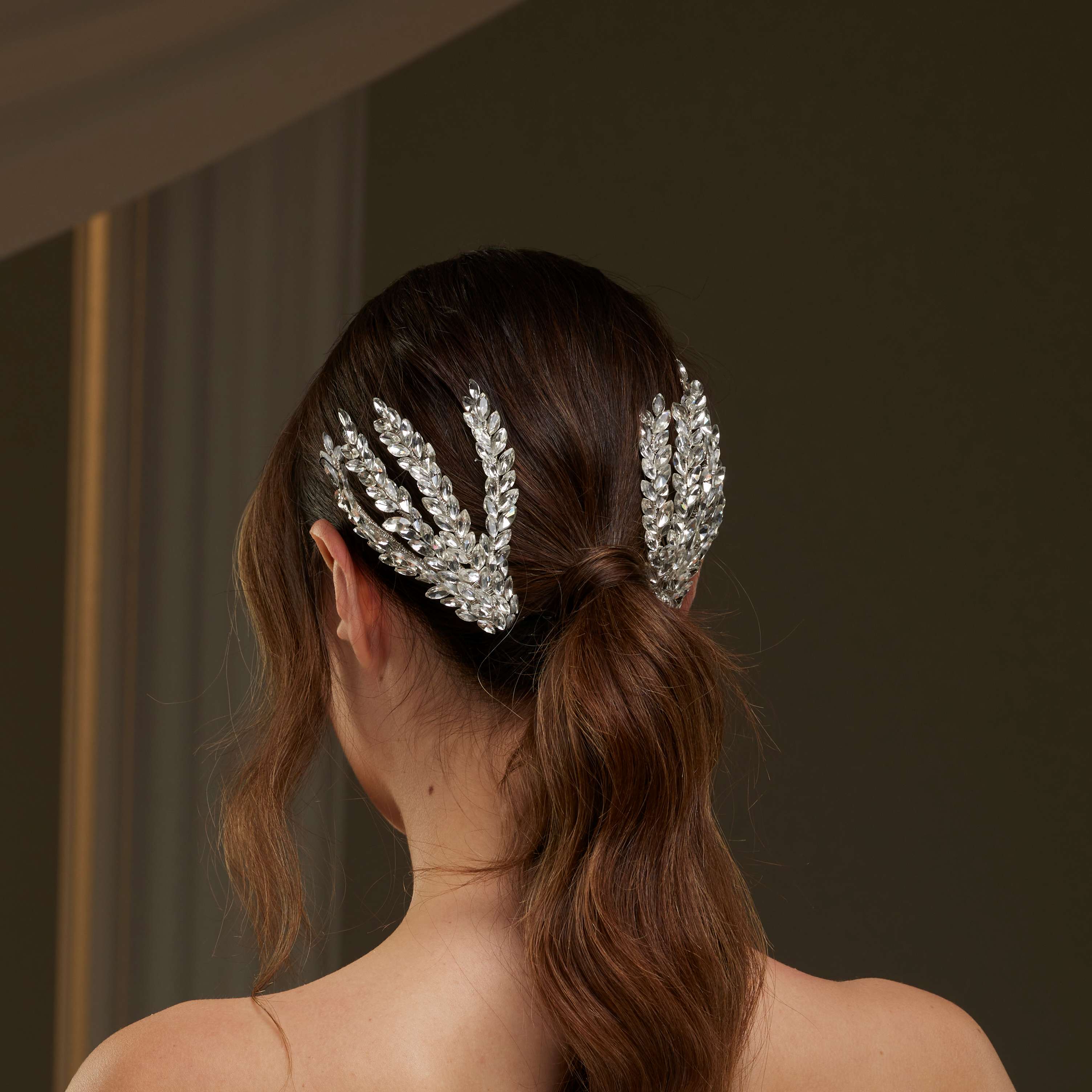 Two-Piece Rhinestone Hair Comb Set