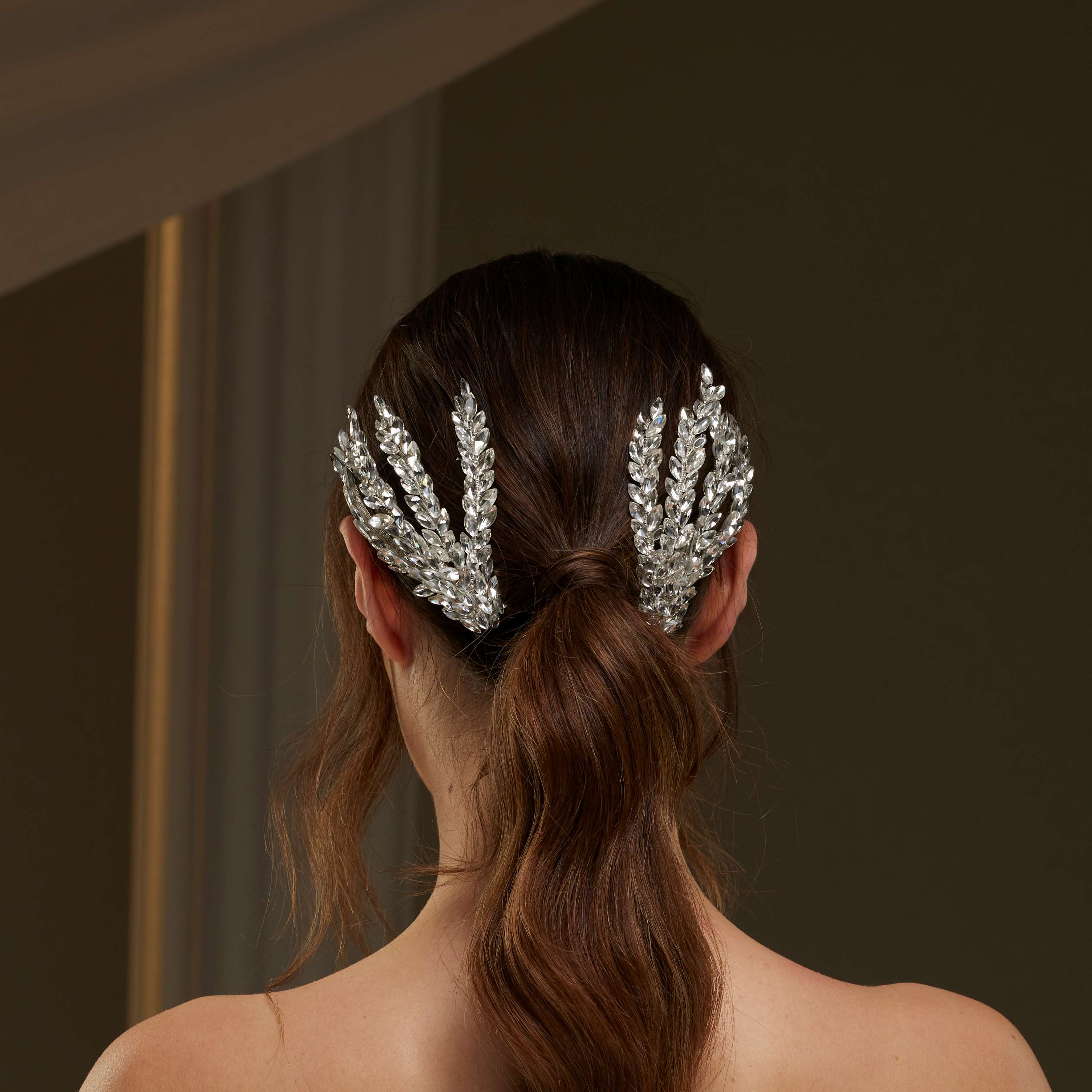 Two-Piece Rhinestone Hair Comb Set