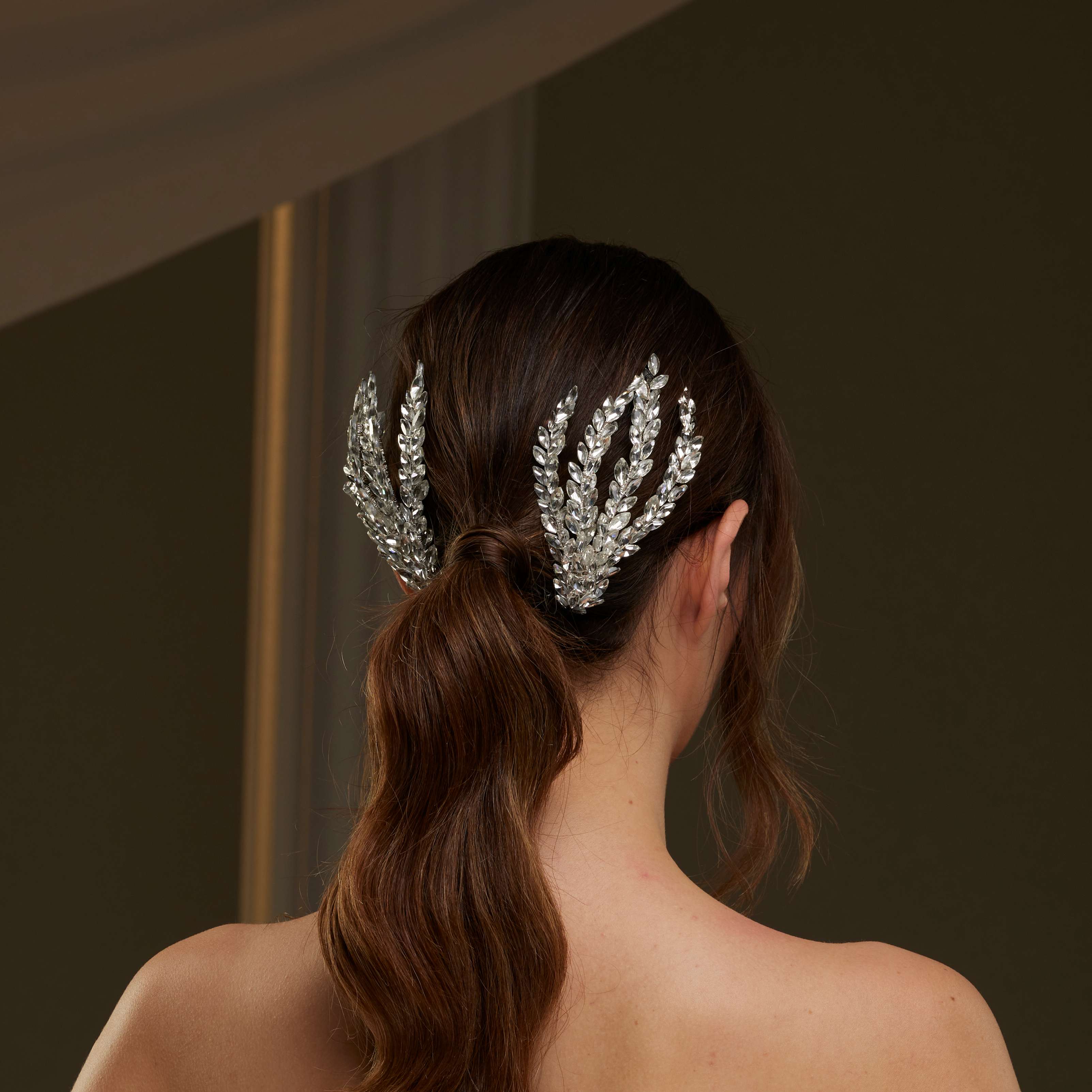 Two-Piece Rhinestone Hair Comb Set