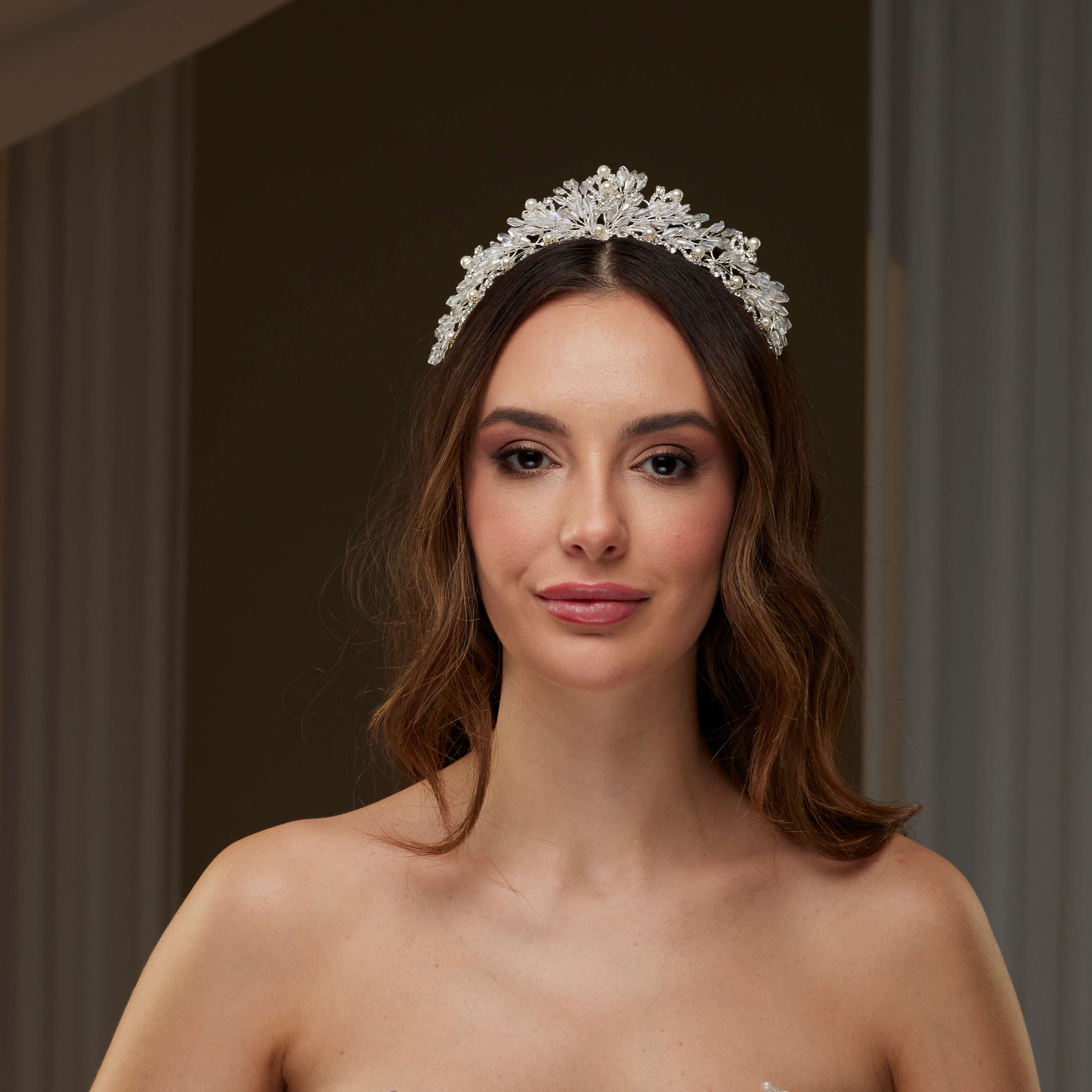 Pearl and Crystal Bridal Tiara