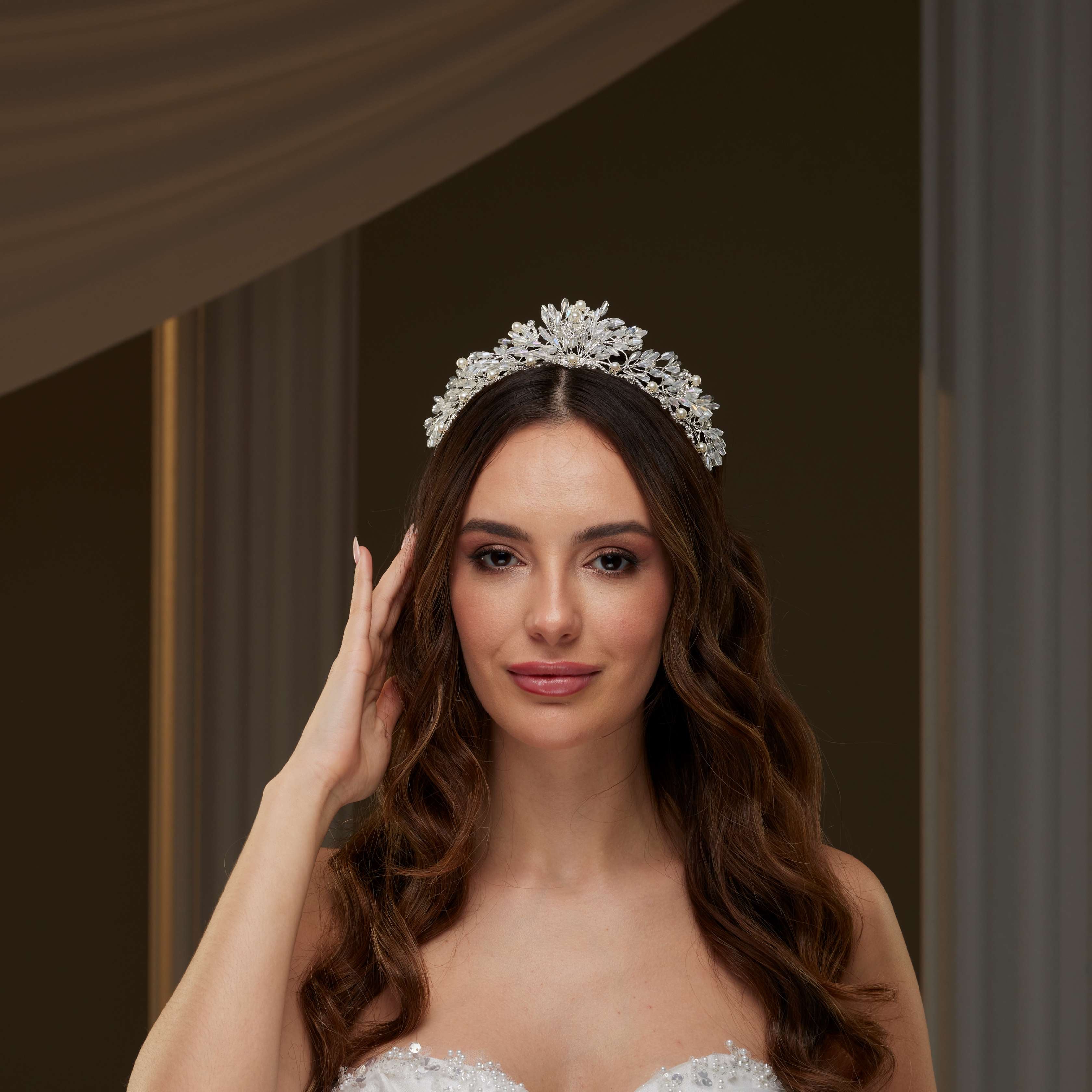 Crystal & Pearl Wedding Tiara