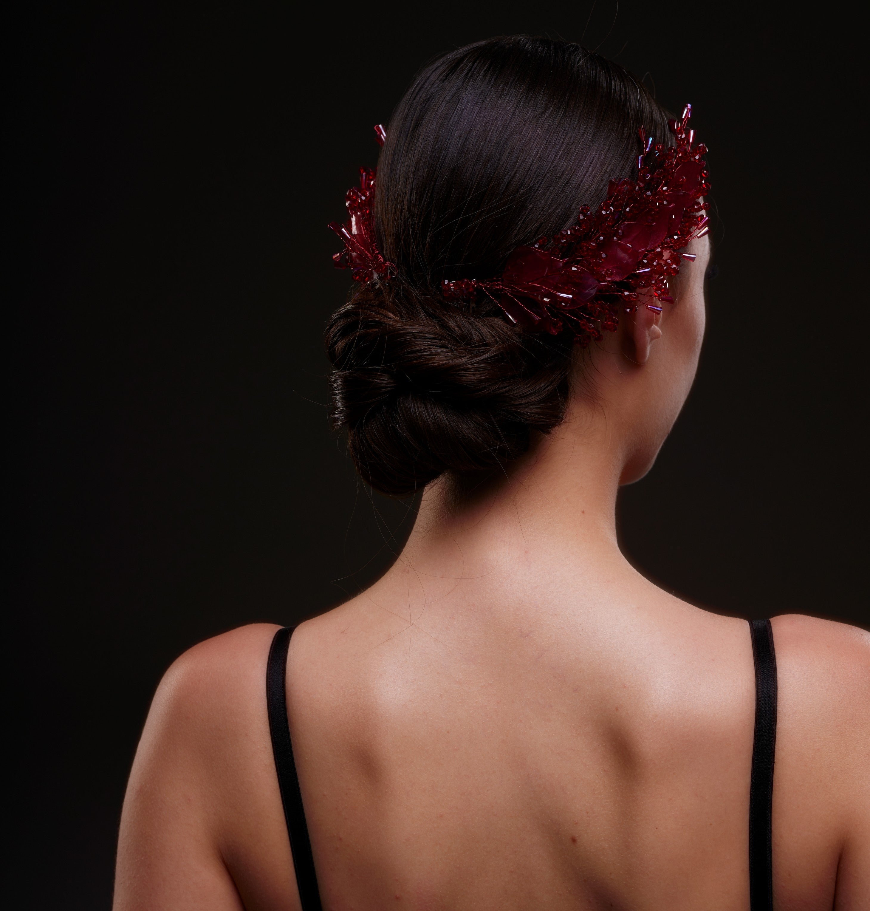 Red Crystal Bridal Hairpiece