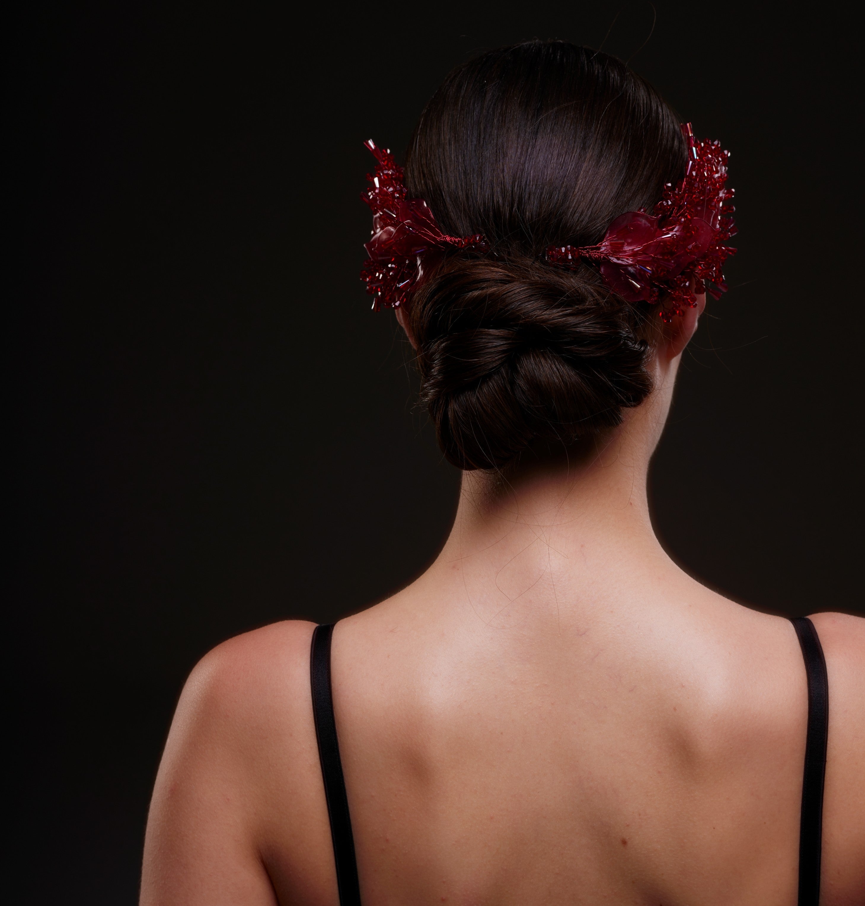 Red Crystal Bridal Hairpiece