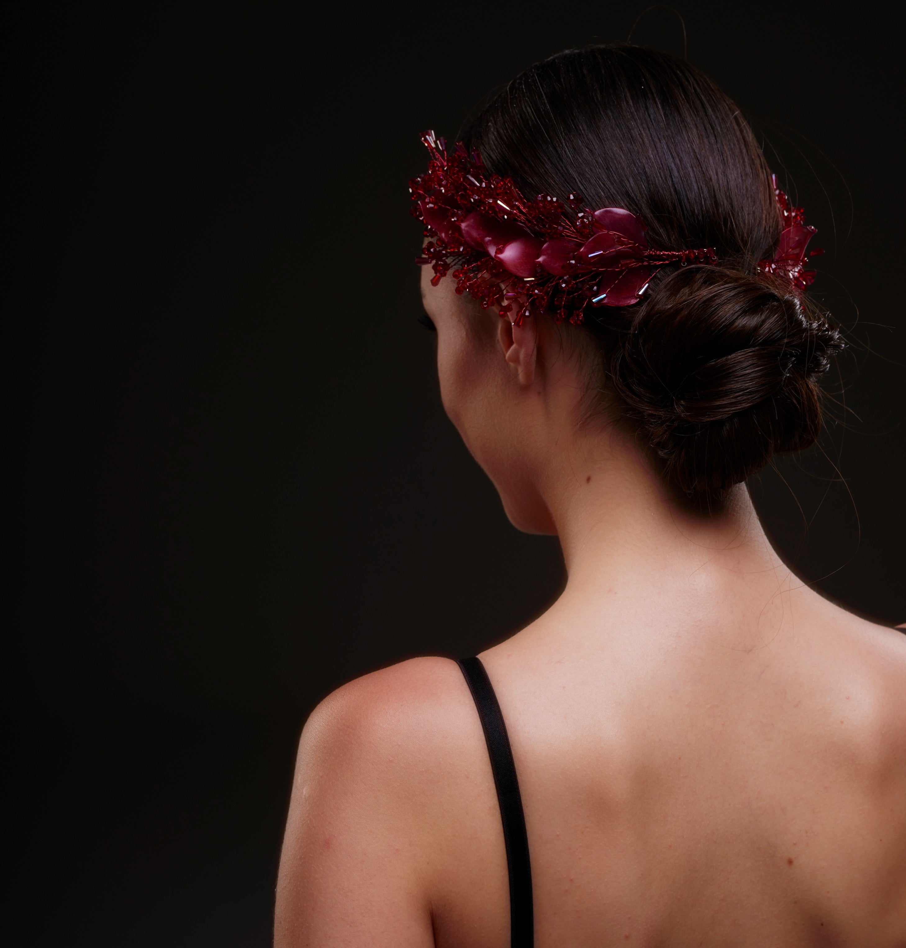 Red Crystal Bridal Hairpiece