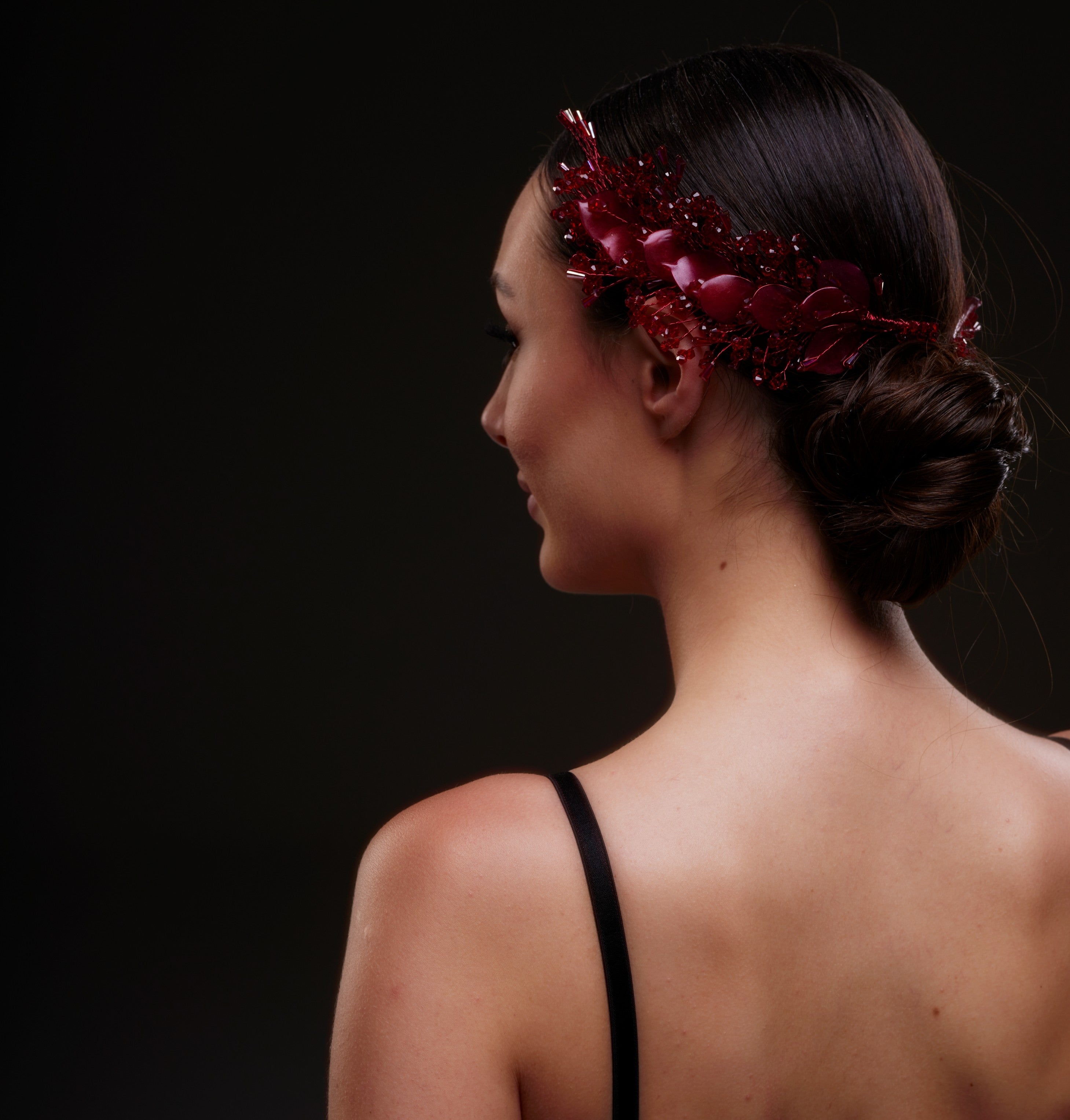 Red Crystal Bridal Hairpiece