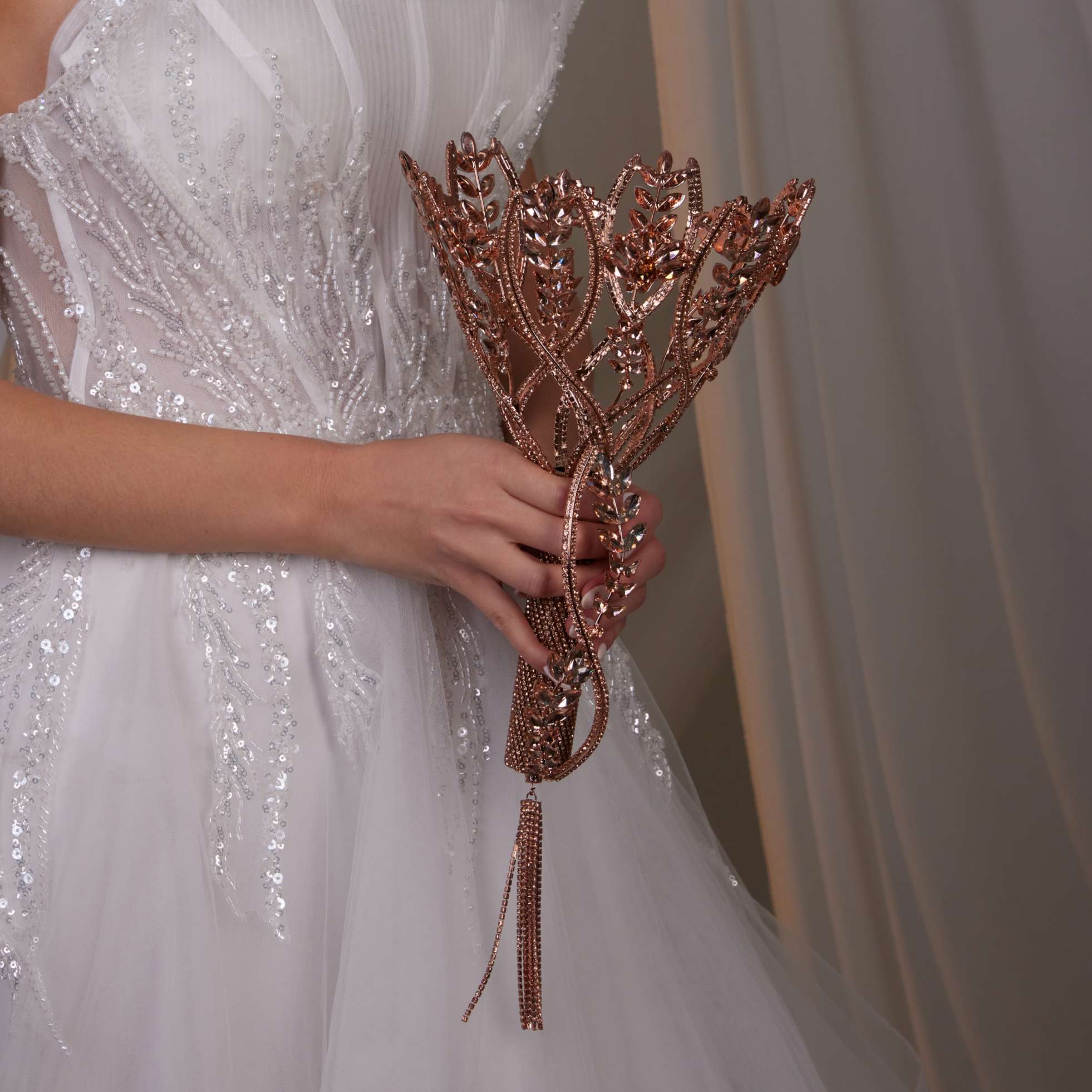 Bride Bouquet Holder,  Wedding Accessories Rose Gold