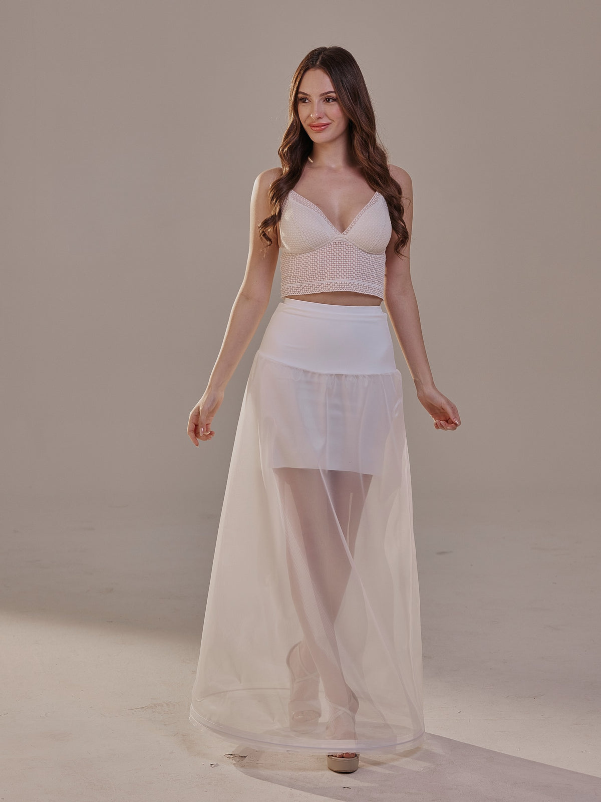 A-Line Wedding Dress Petticoat , One Hoop Underskirt with Waist Corsage