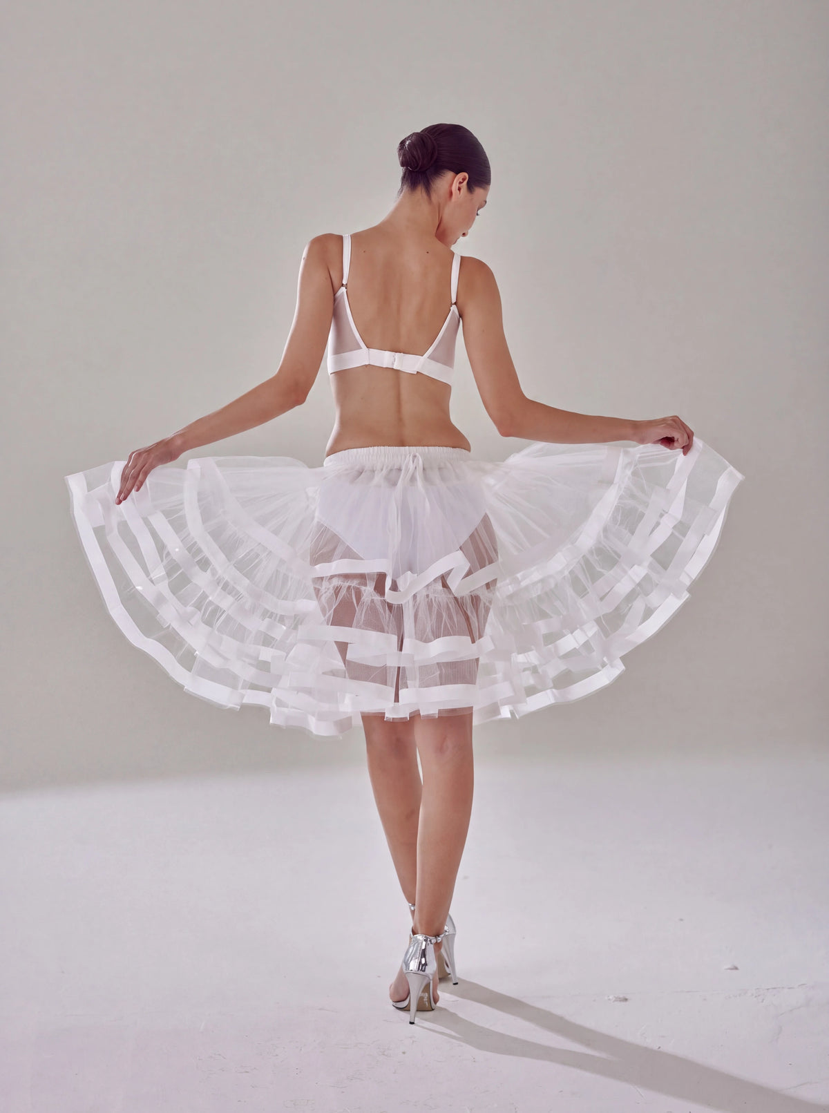 White Short Bridal Petticoat, Tulle Crinoline,  Mini Wedding Dress Underskirt, Tutu Skirt