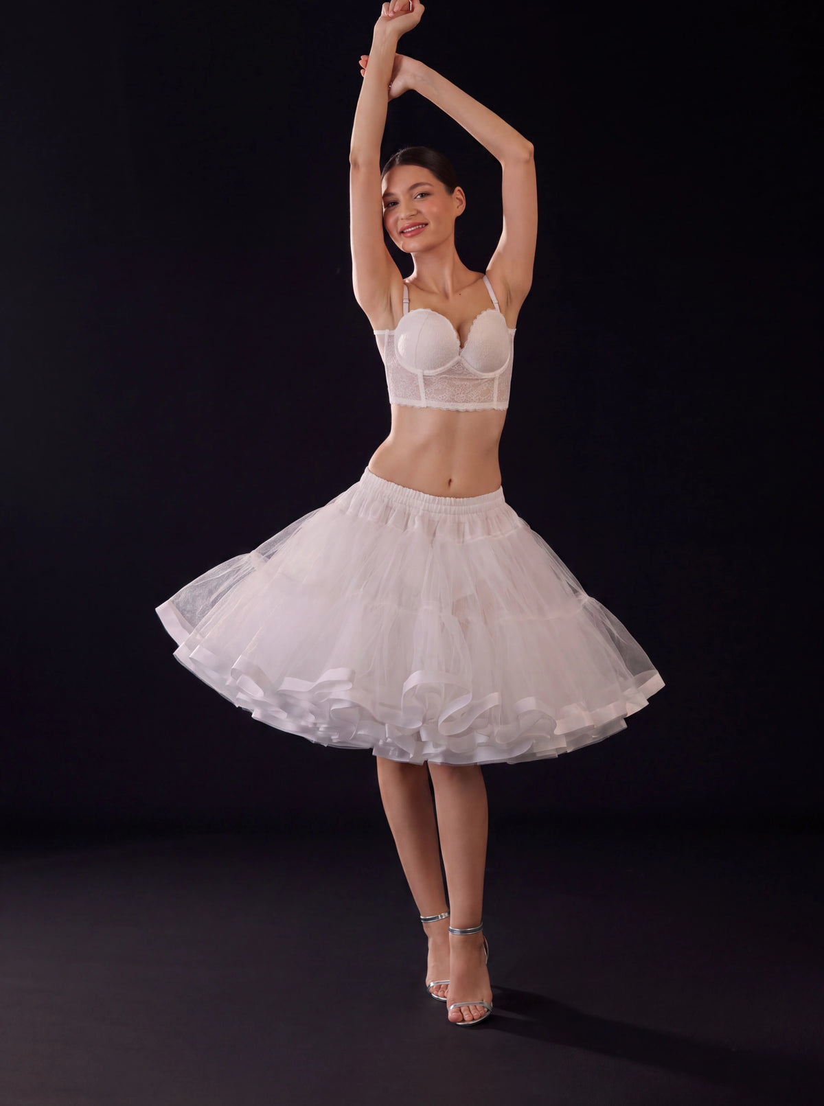 White Short Bridal Petticoat, Tulle Crinoline,  Mini Wedding Dress Underskirt, Tutu Skirt