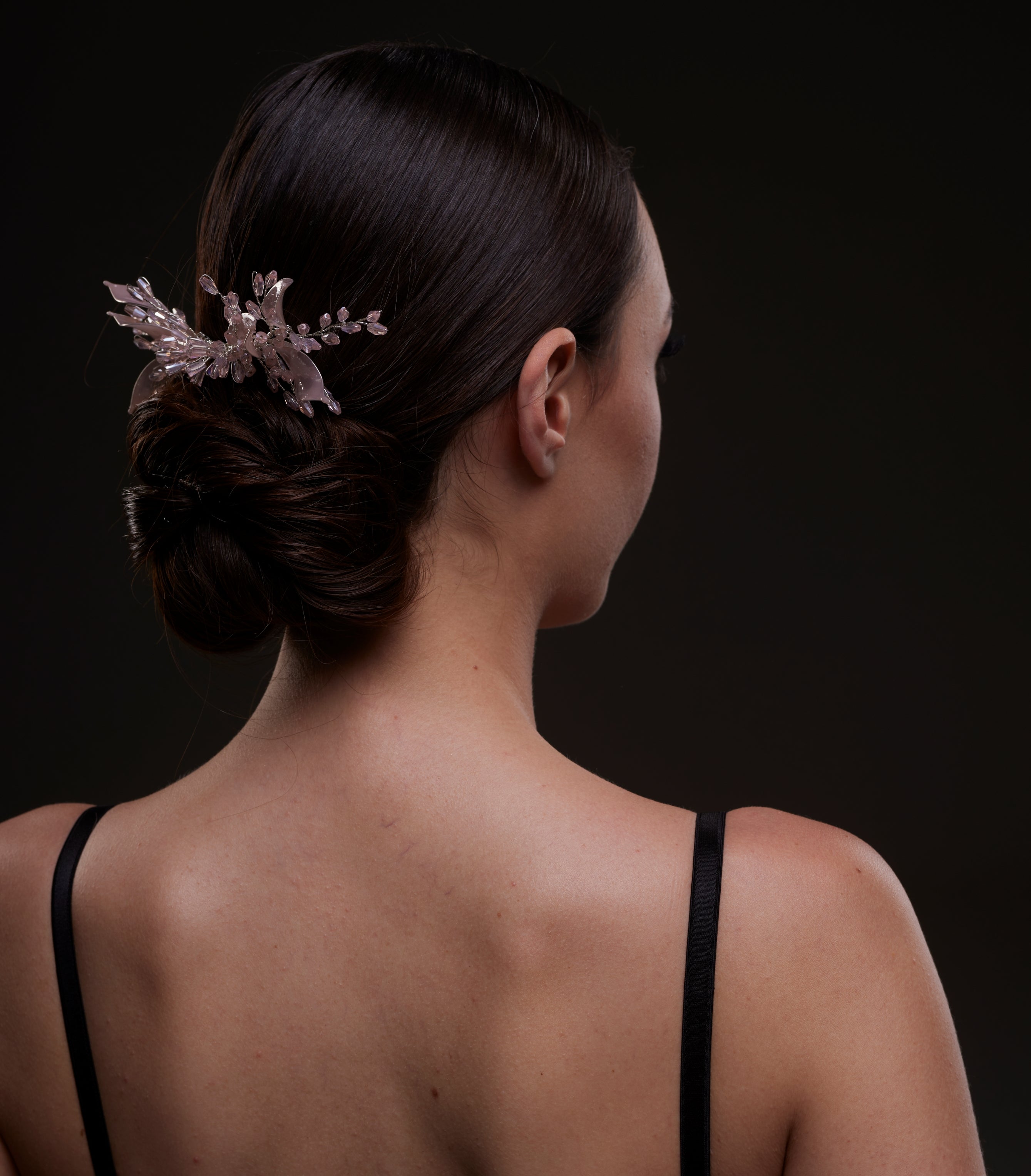 Blush Pink  Leaf & Crystal Bridal Hair Comb