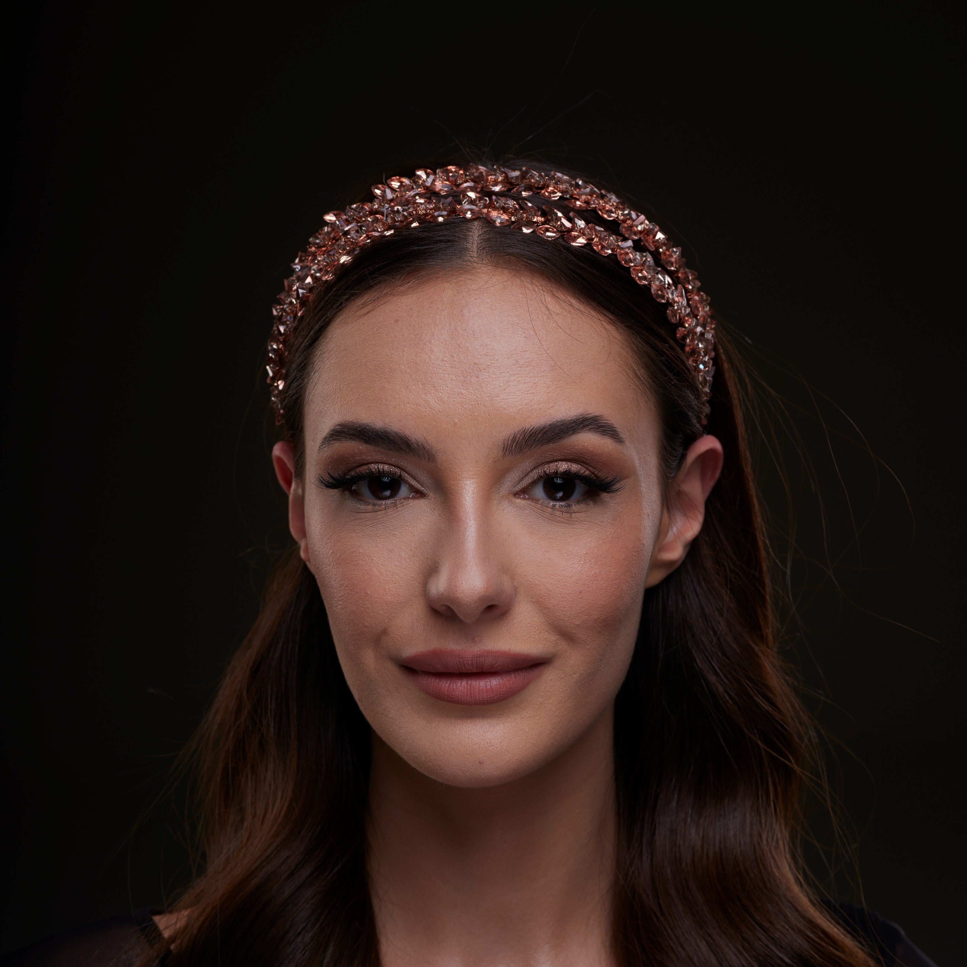 Rose Gold  Crystal Beaded Hairband