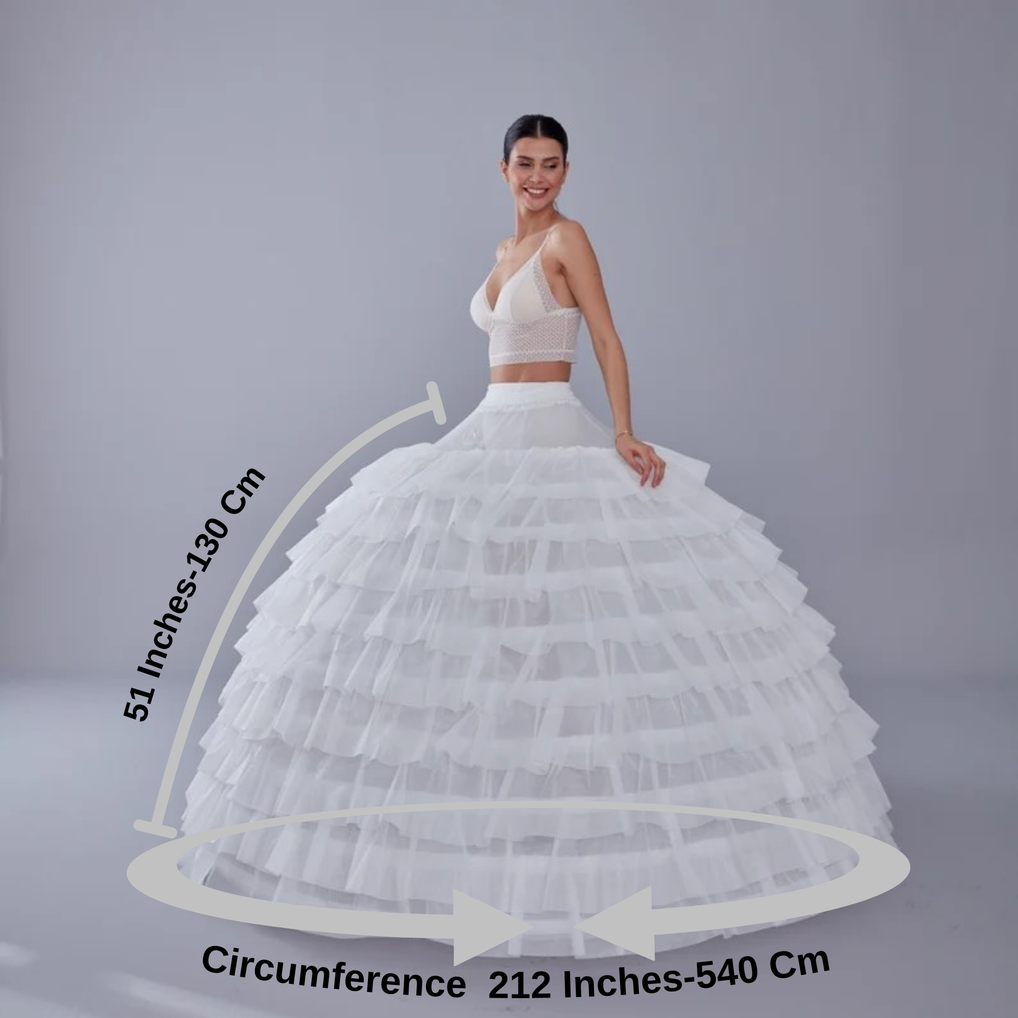 White Petticoat for Costumes and Bridal Wear - Bridal Port