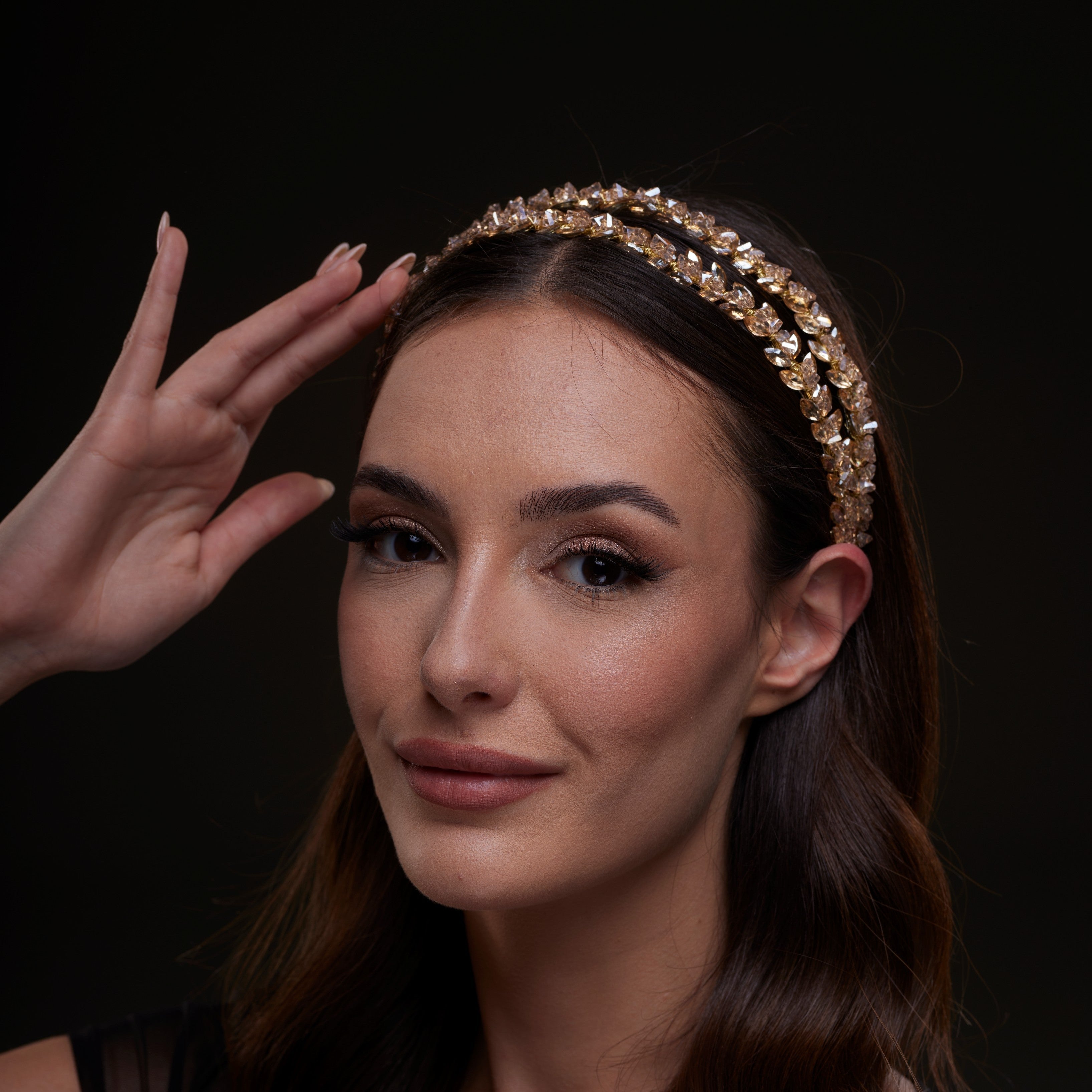 Gold  Crystal Beaded Hairband