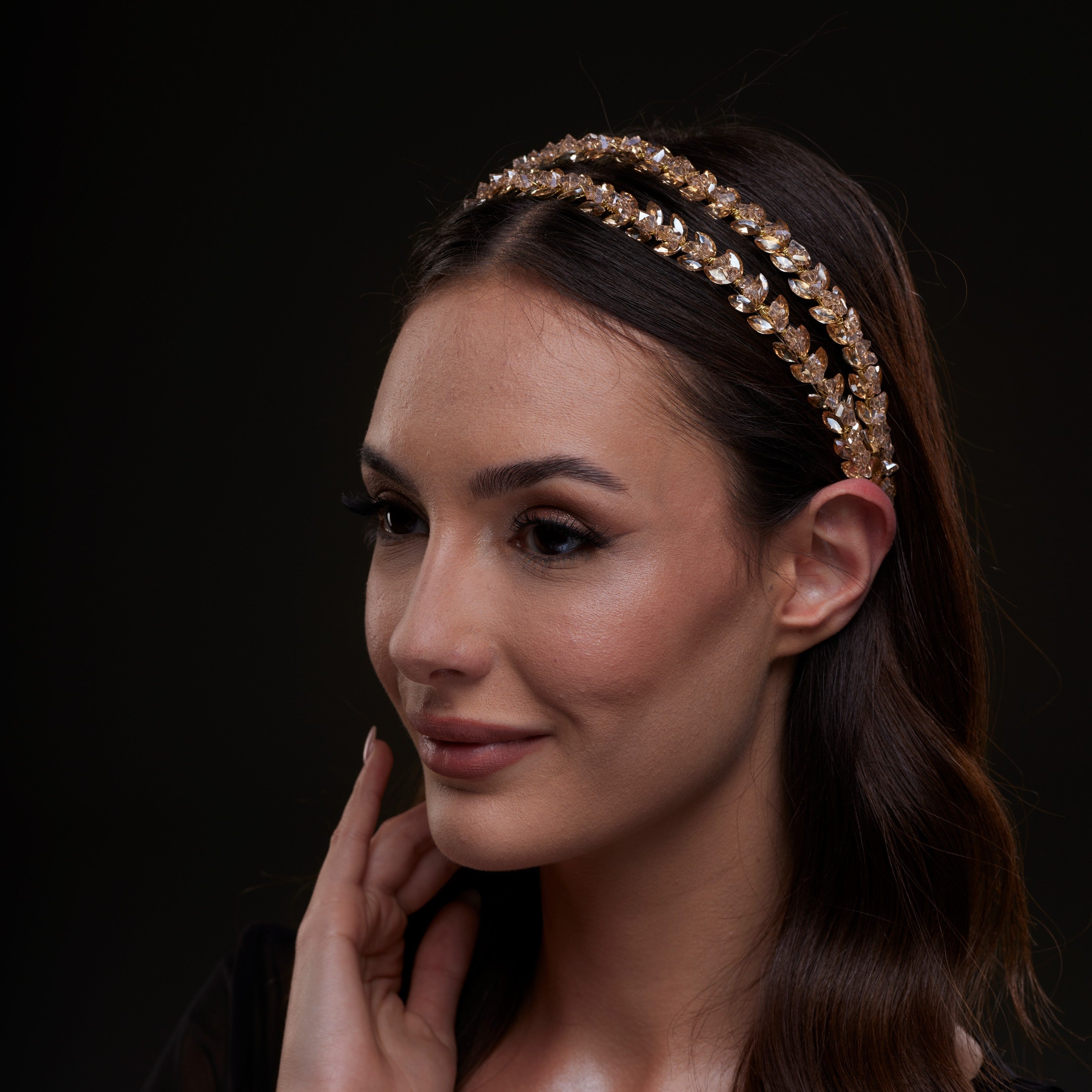 Gold  Crystal Beaded Hairband