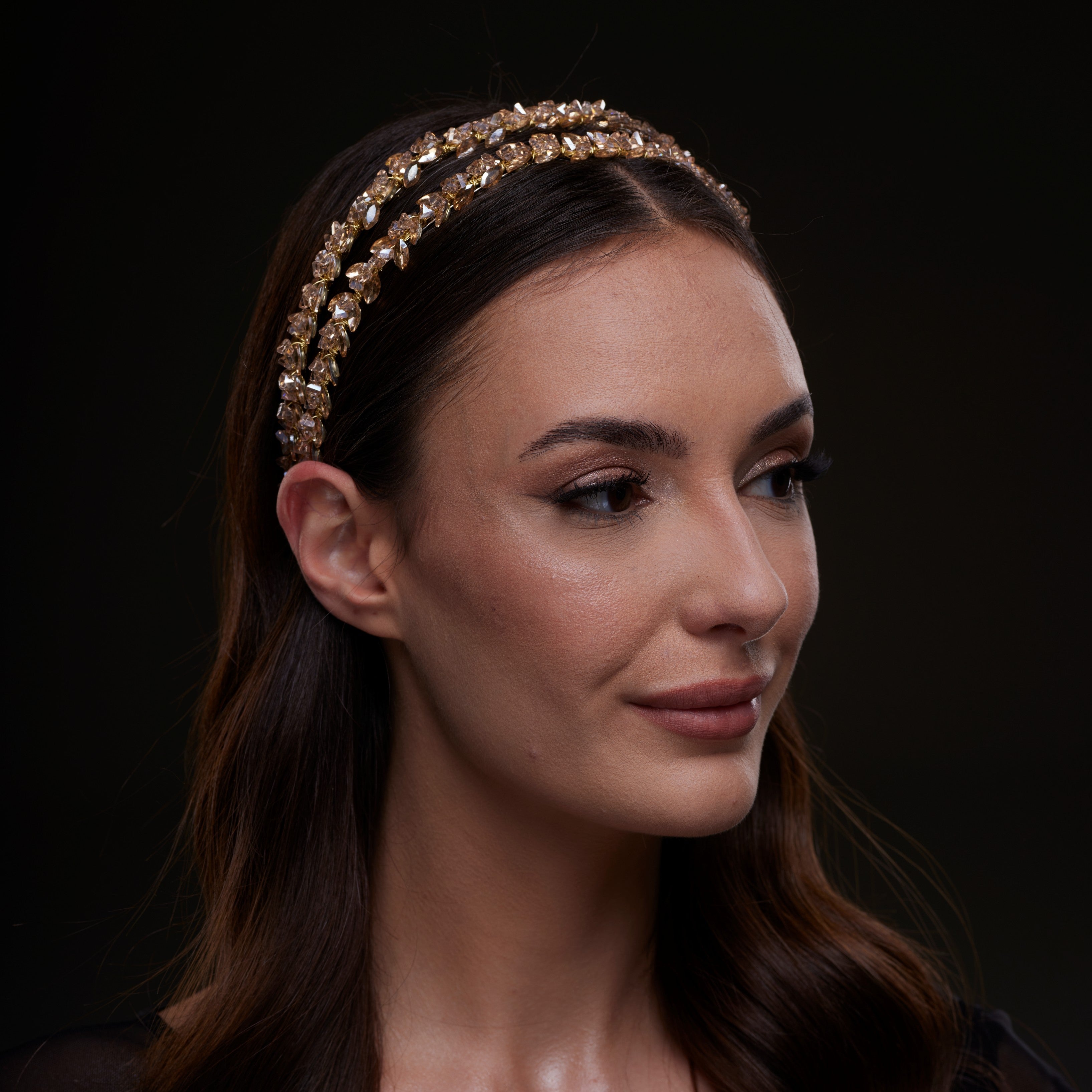 Gold  Crystal Beaded Hairband